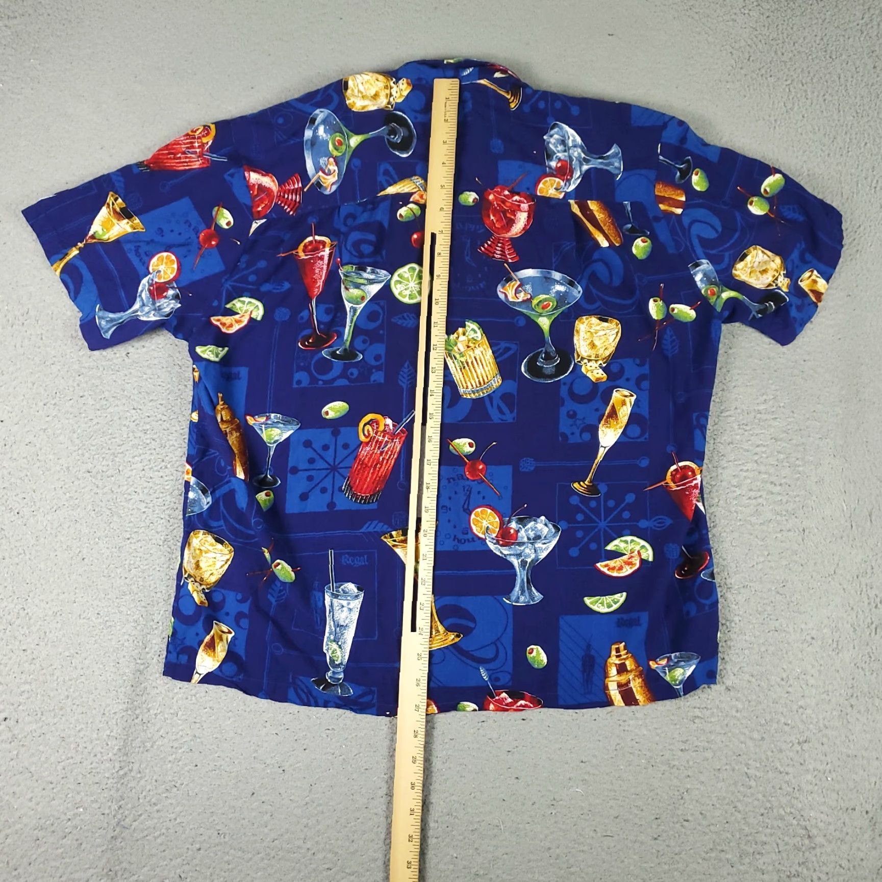 Paradise Found Paradise Found Shirt Mens Large Blue Tropical Drink Print Rayon Vintage Hawaiian Size US L / EU 52-54 / 3 - 4 Thumbnail