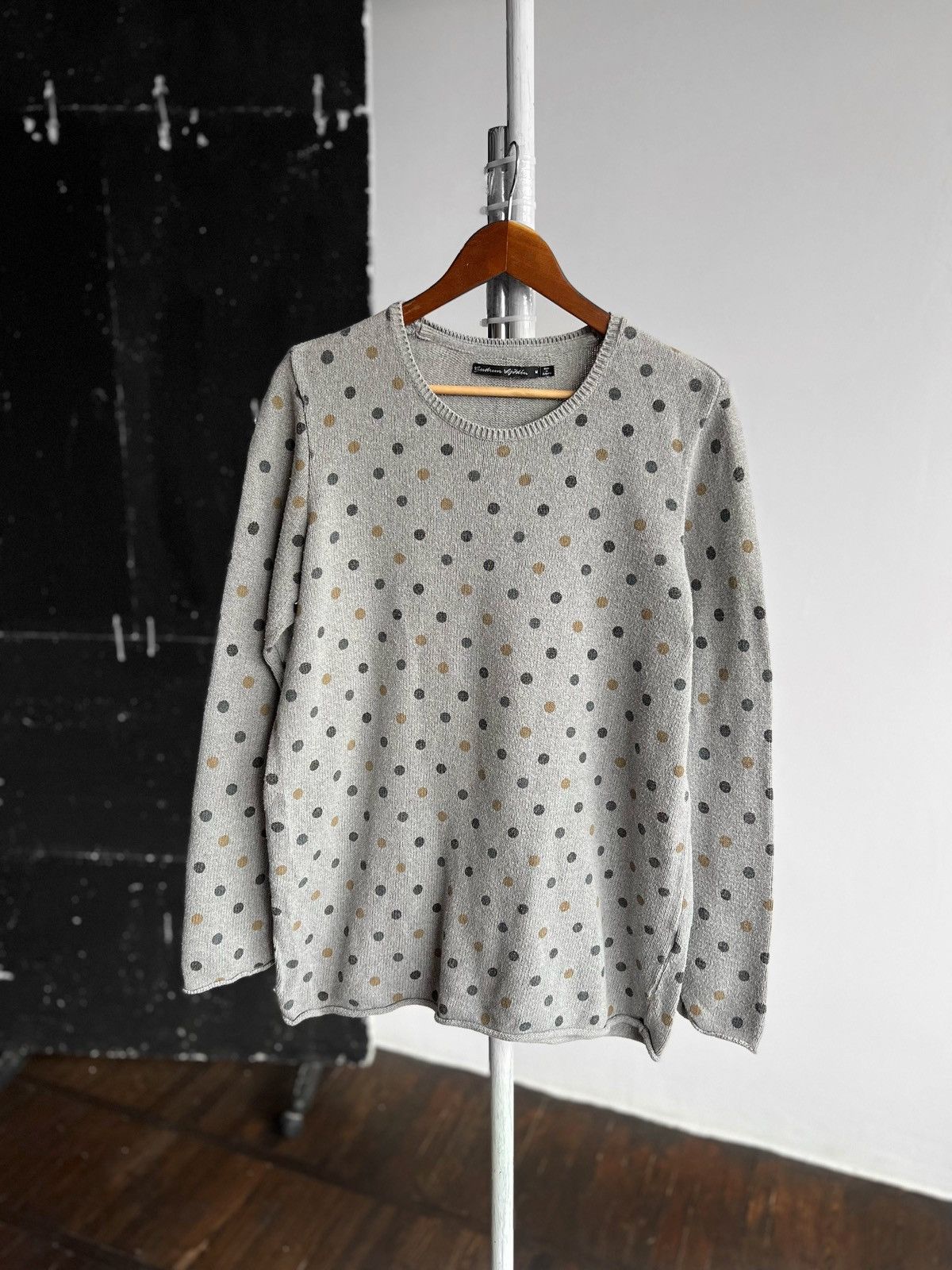 Designer Gudrun Sjoden Womens Gray Polka Dot Cotton Pullover Sweater Size M / US 6-8 / IT 42-44 - 1 Thumbnail