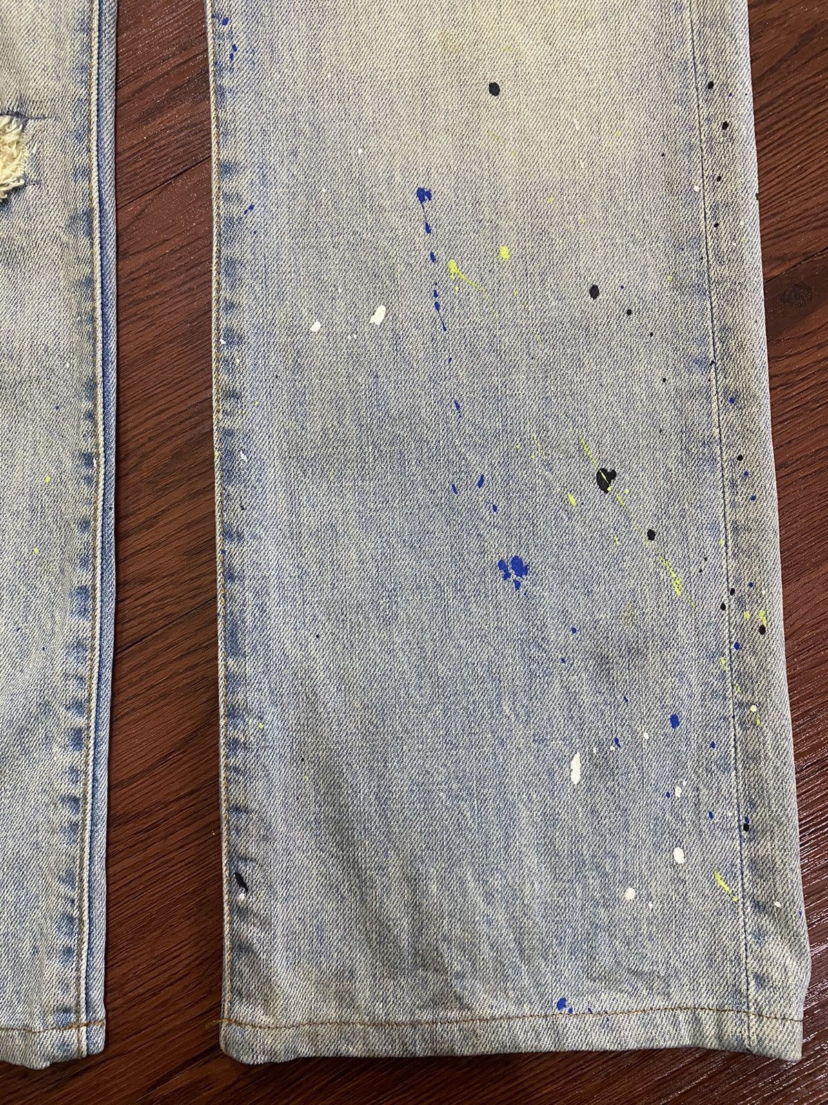 If Six Was Nine Vintage Schlussel Snake Paint Splatter Thrash Flare Jeans Size US 33 - 9 Thumbnail