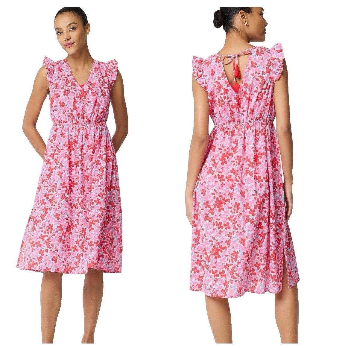 J.Crew J.Crew Tie-Back Floral Midi Beach Dress Sz XS Tropical Pink Size XS / US 0-2 / IT 36-38 - 1 Thumbnail
