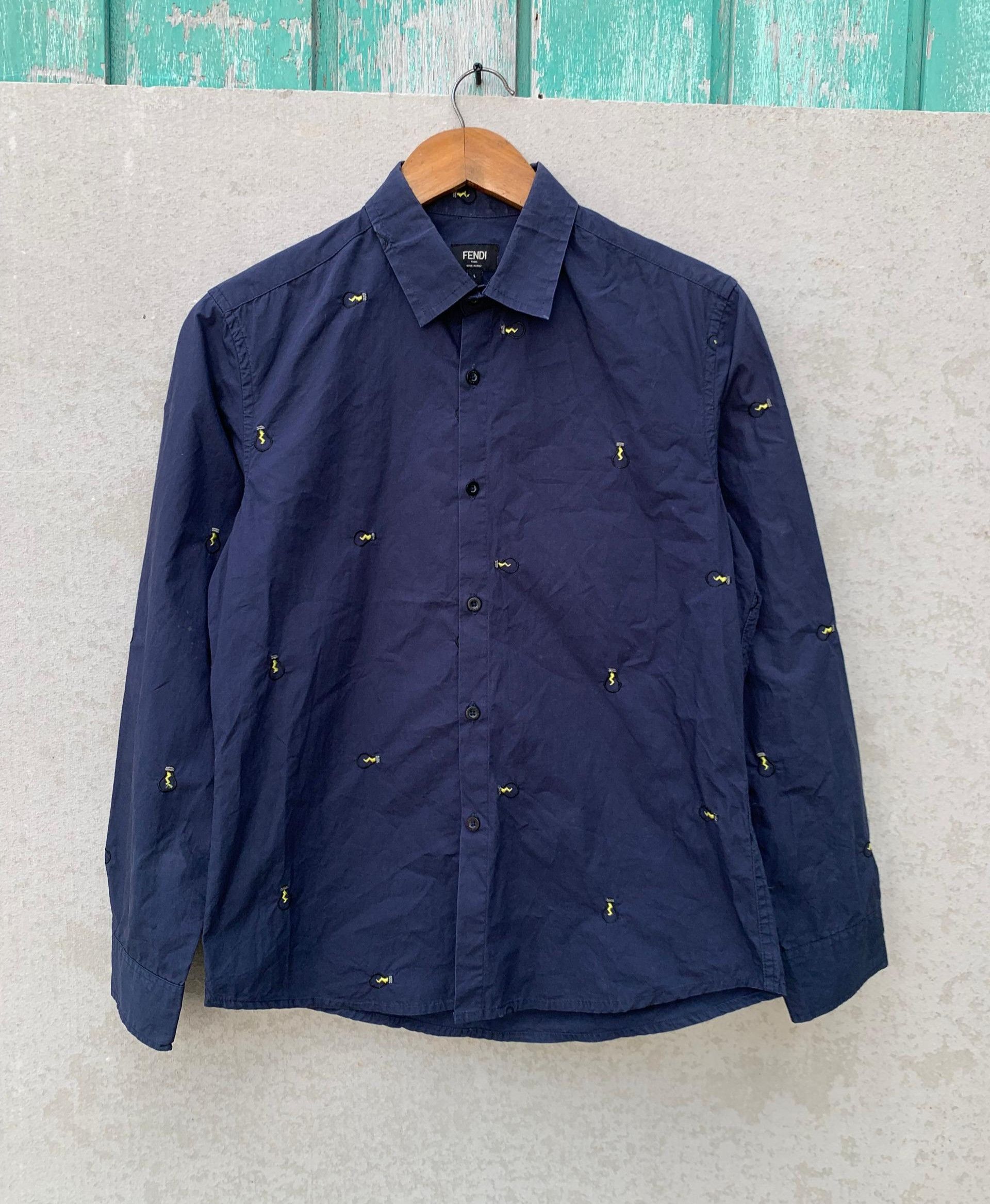 Fendi Fendi Blue Button Shirt Size US L / EU 52-54 / 3 - 1 Thumbnail
