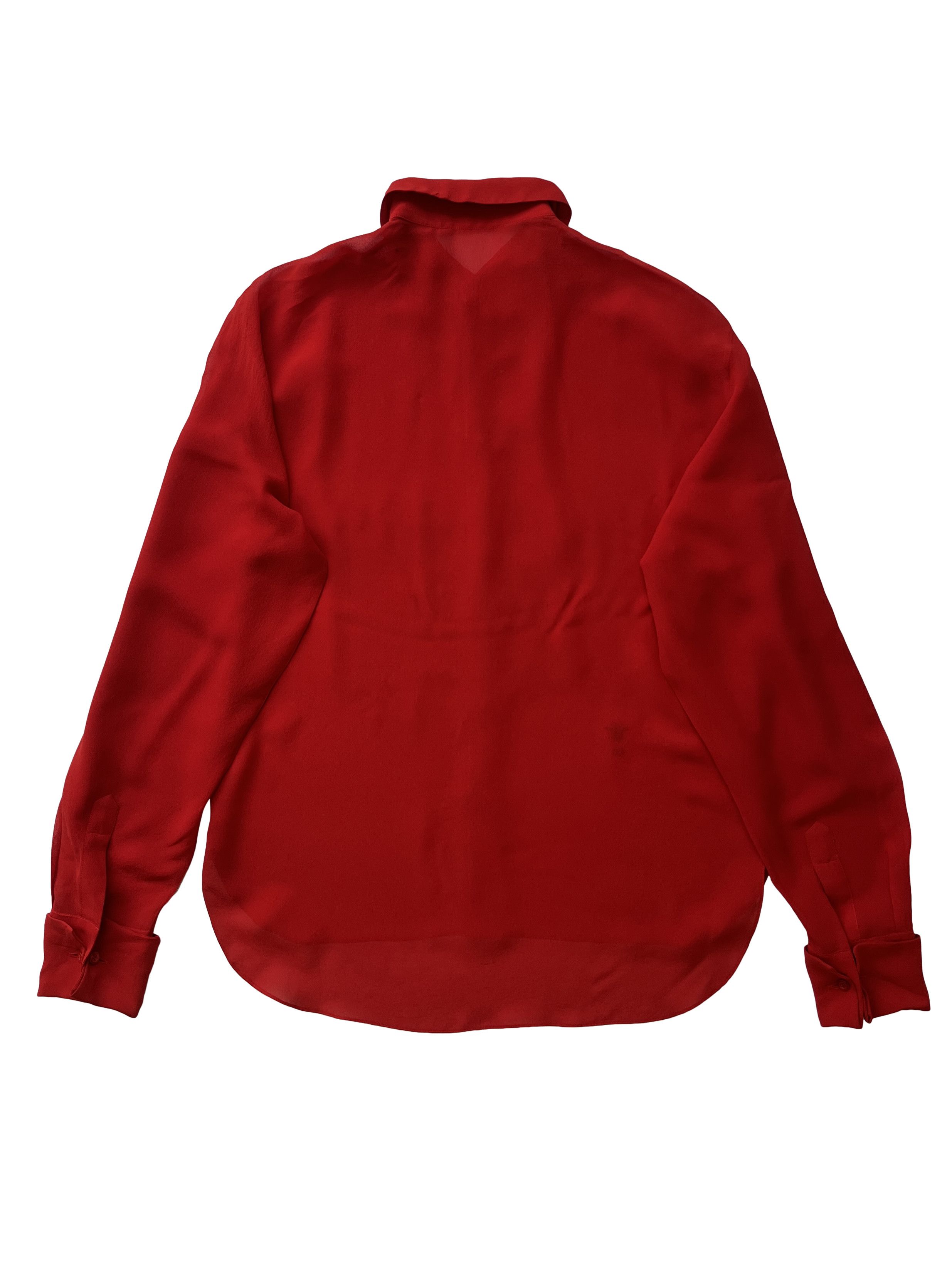 Dior ⚡️QUICK SALE⚡️Dior Red Sheer Button Up Shirt Blouse Size XL / US 12-14 / IT 48-50 - 2 Thumbnail
