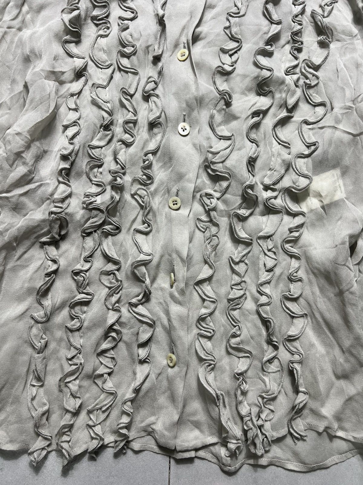 Gucci × Tom Ford Gucci - Tom Ford - S/S '99 Rufflled Sheer Daisy Fuentes Size M / US 6-8 / IT 42-44 - 4 Thumbnail