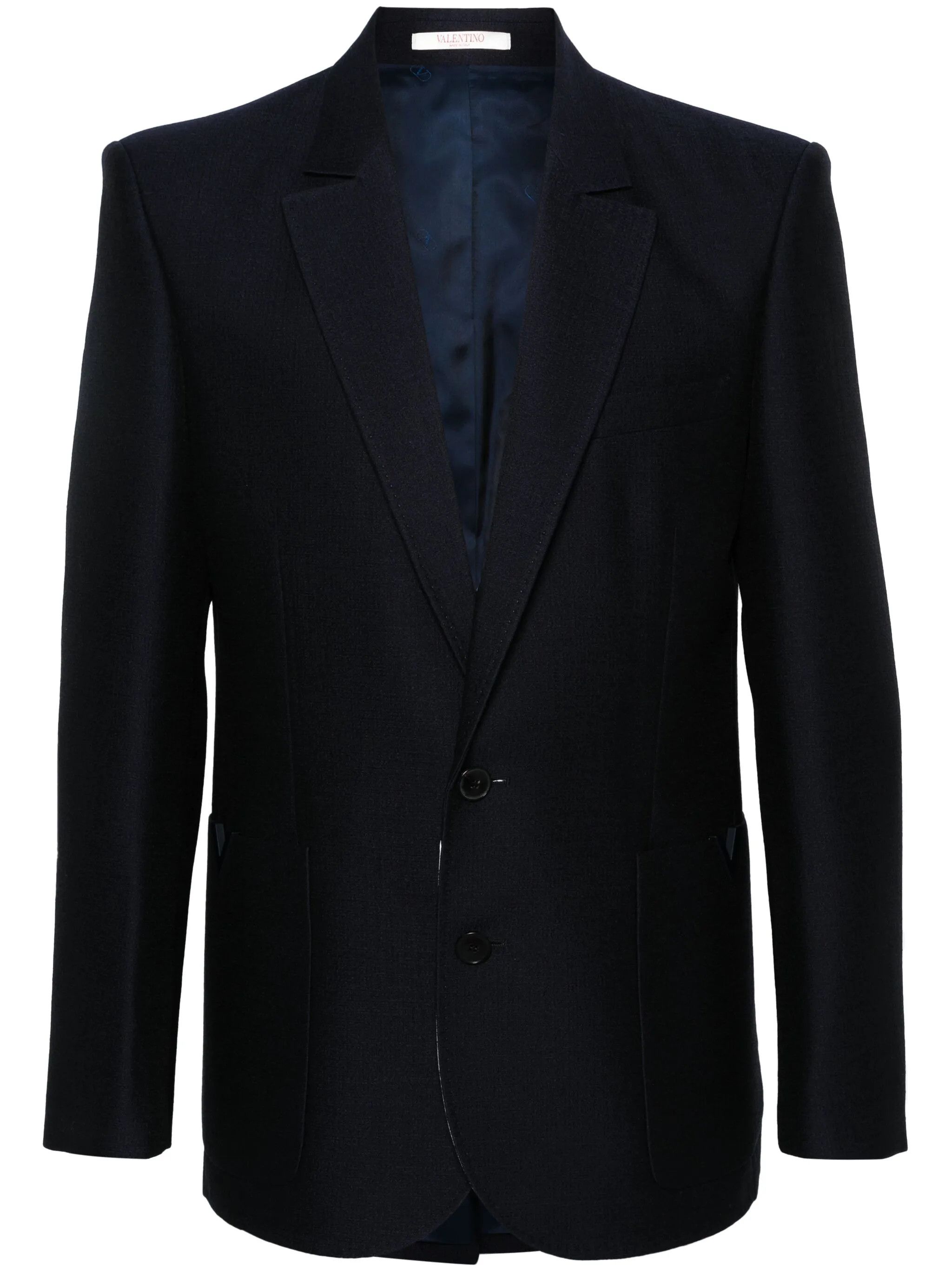Valentino o1y0525 Logo Blazer in Midnight Blue Size US L / EU 52-54 / 3 - 1 Thumbnail