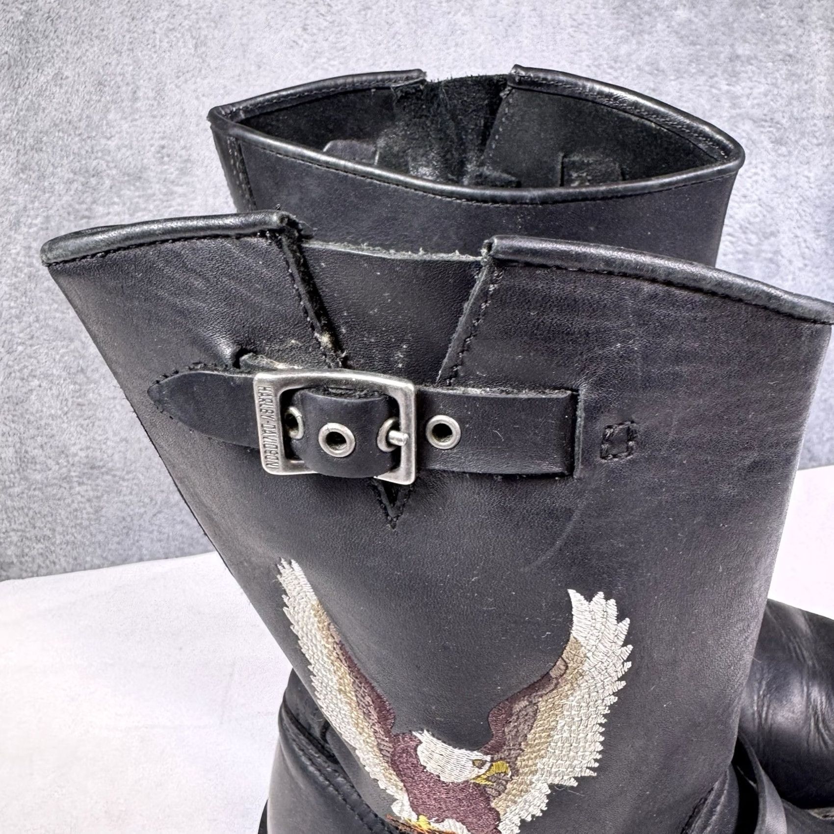 Harley-Davidson Eagle Boots Mens 9.5 Biker Leather Pull On 