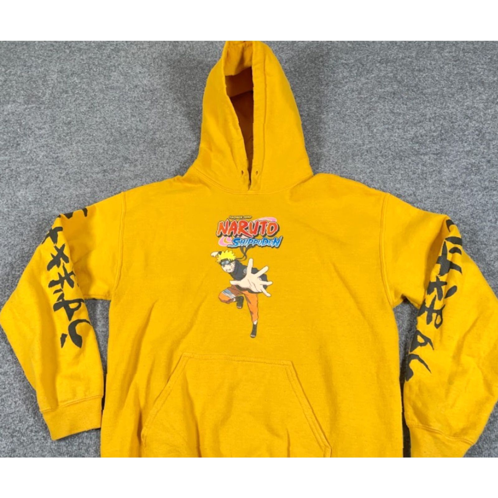 Vintage Naruto Shippuden Hoodie Sweatshirt Adult Medium Yellow Graphic Print 90s Retro Anime Mens Size US M / EU 48-50 / 2 - 7 Thumbnail