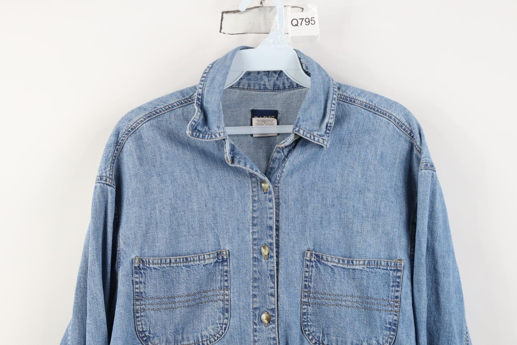 Vintage Vintage 90s Streetwear Collared Denim Jean Button Shirt Blue Size S / US 4 / IT 40 - 2 Thumbnail