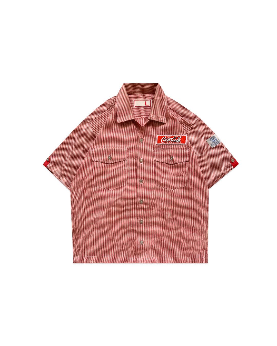 Coca Cola Boxy Shirt - Vintage Coca Cola red square pattern Size US XL / EU 56 / 4 - 1 Thumbnail