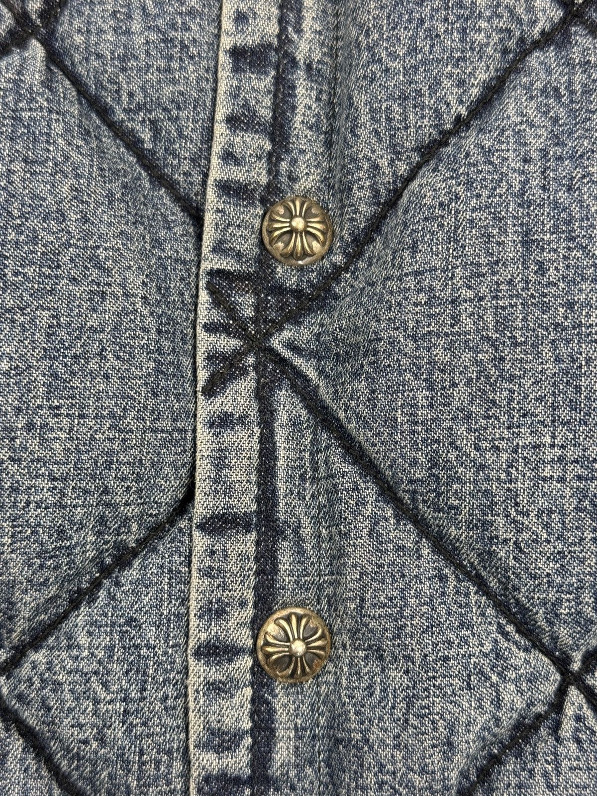 Chrome Hearts FW22 SILVER BUTTONS GARAGE WASH PUFFER DENIM GILET (SAMPLE) Size US S / EU 44-46 / 1 - 6 Thumbnail