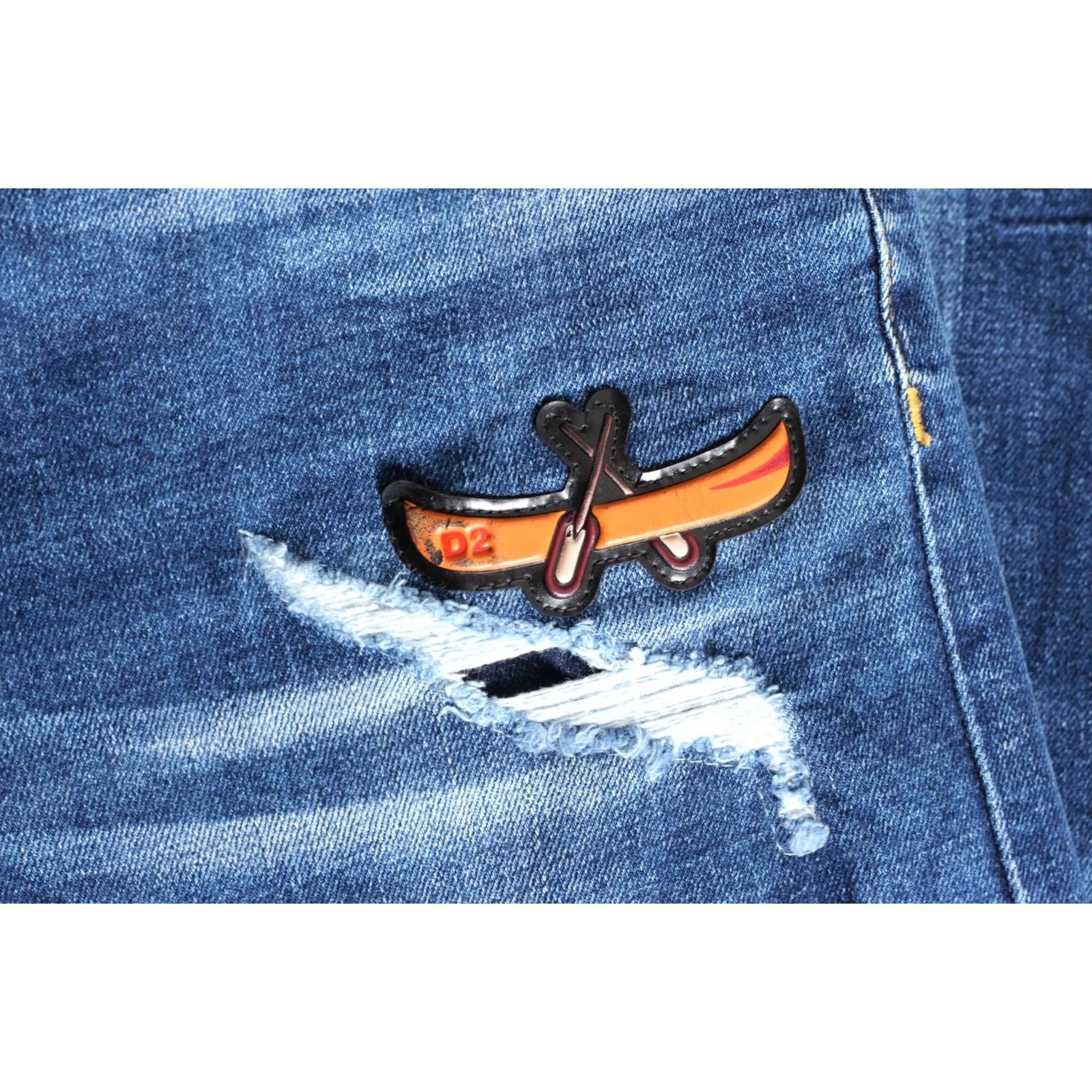 Dsquared2 DSQUARED2 Jeans Men Size 44 / W30 L32 Slim Fit Distressed 5-Pocket DZ6591 Blue Denim Regular Mens Size US 44 / EU 60 - 5 Thumbnail