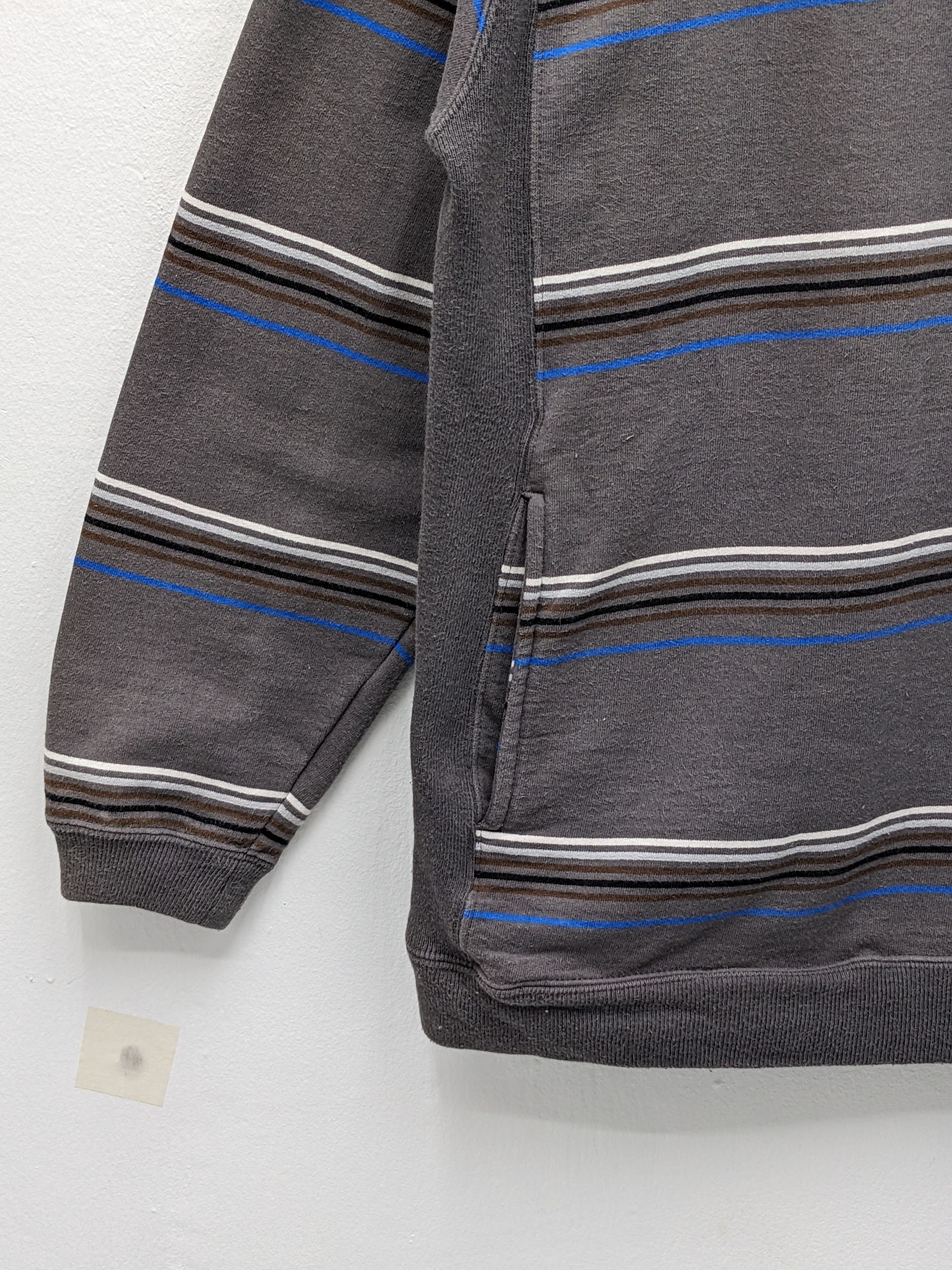 Japanese Brand Vintage NYLAUS JEANS Striped Crewneck Sweatshirt Size US L / EU 52-54 / 3 - 4 Thumbnail
