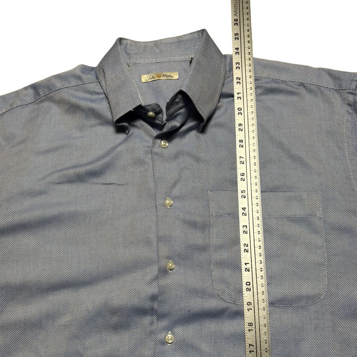 Peter Millar Peter Millar Long Sleeve Dress Shirt Blue Birds Eye Men’s XL Size US XL / EU 56 / 4 - 6 Thumbnail