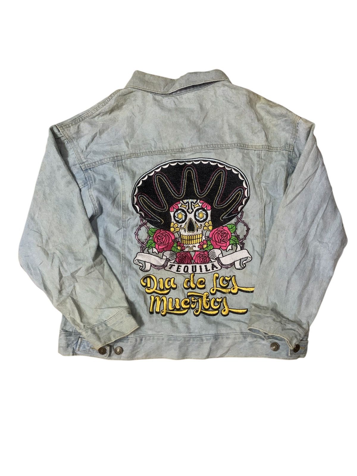Seditionaries Nice Tequila Embroidery Flare Skull Denim Jacket Size US M / EU 48-50 / 2 - 1 Thumbnail