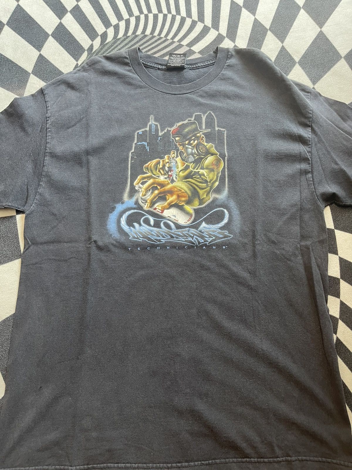 Vintage Vtg Wild Style Technicians Graffiti Gas Mask T-Shirt XL Y2K Size US XL / EU 56 / 4 - 2 Thumbnail