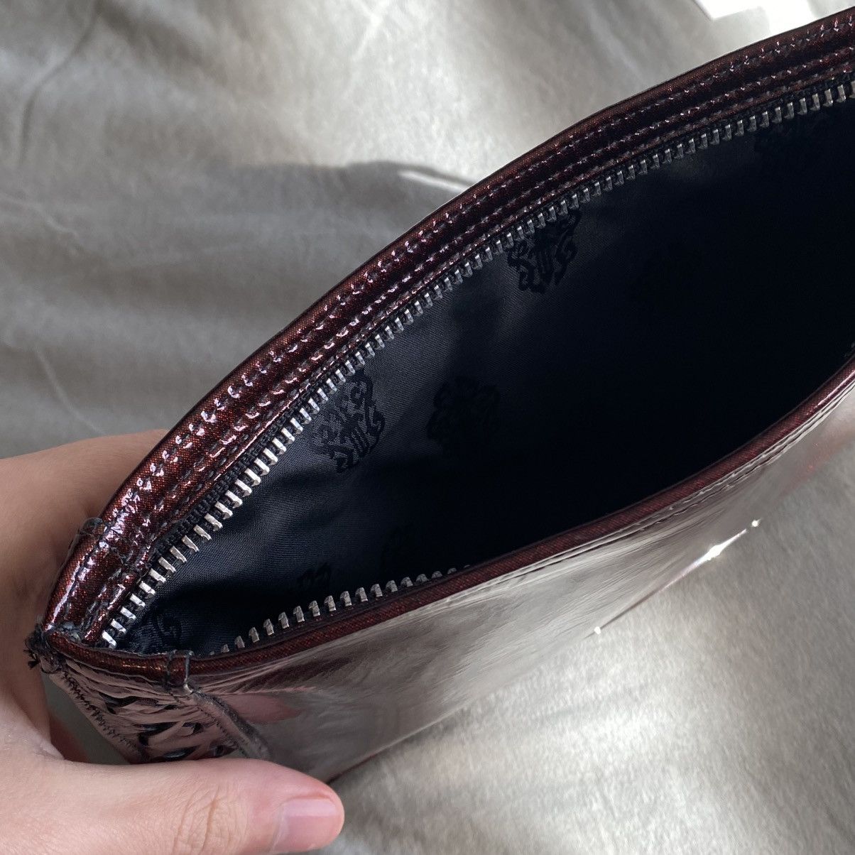 Chrome Hearts Chrome Hearts Galaxy Burgundy Red Zip Pouch BS Fleur Wallet Size ONE SIZE - 10 Thumbnail