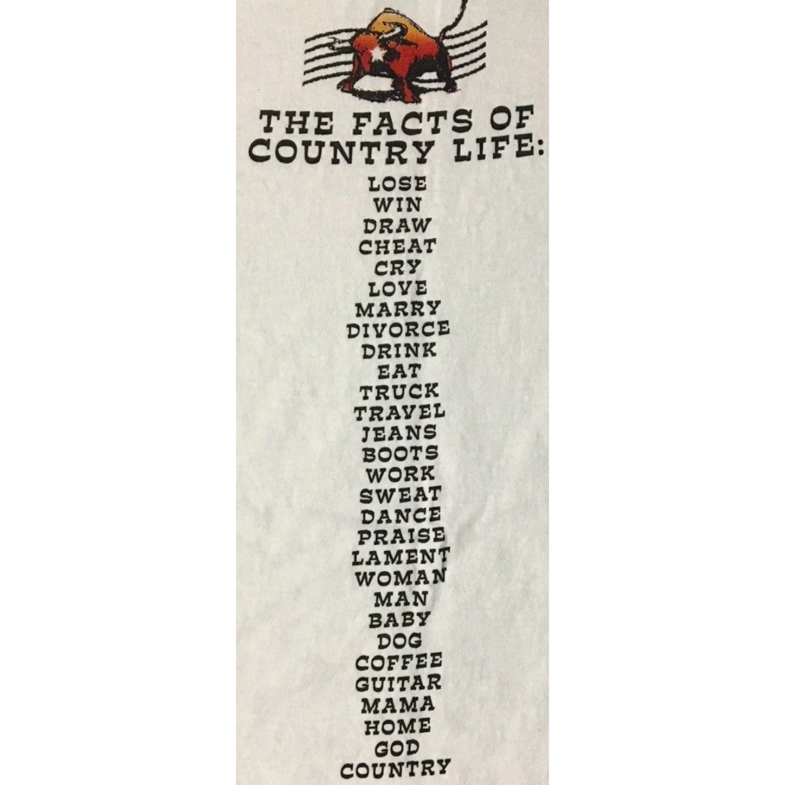 Alife Vtg 90s Facts Of Country Life Shirt M Cowboy Funny Western Trucker Grunge Biker Shirt Mens White USA 80s Rock Retro Punk A Gap? Size US M / EU 48-50 / 2 - 3 Thumbnail