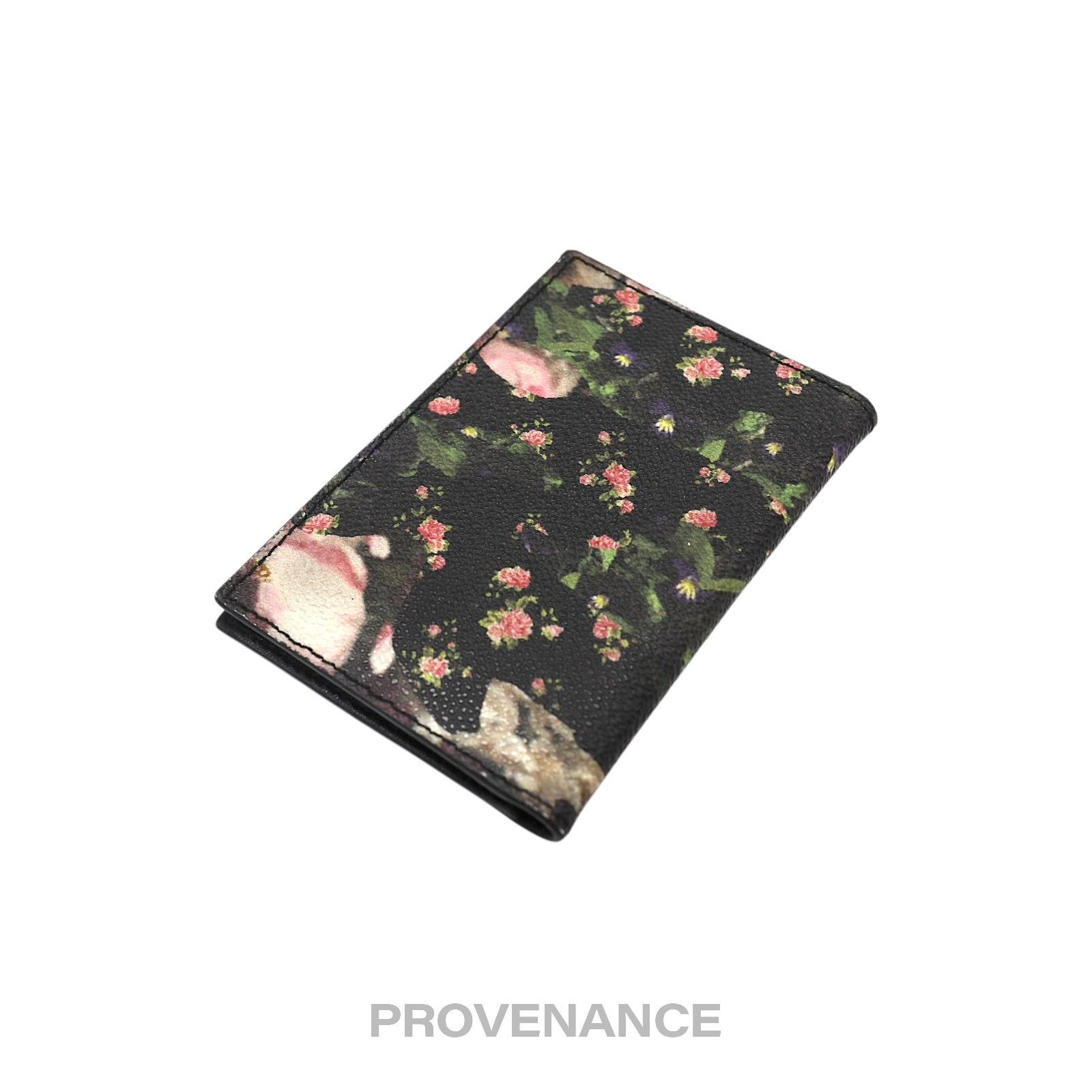 Givenchy 🔴 Givenchy Card Holder Wallet - Floral Black Leather Size ONE SIZE - 4 Thumbnail