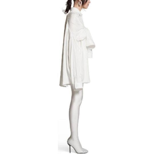 Balenciaga o1bcso1str1124 Knotted Sleeves Shirt Oversized in White Size S / US 4 / IT 40 - 5 Thumbnail