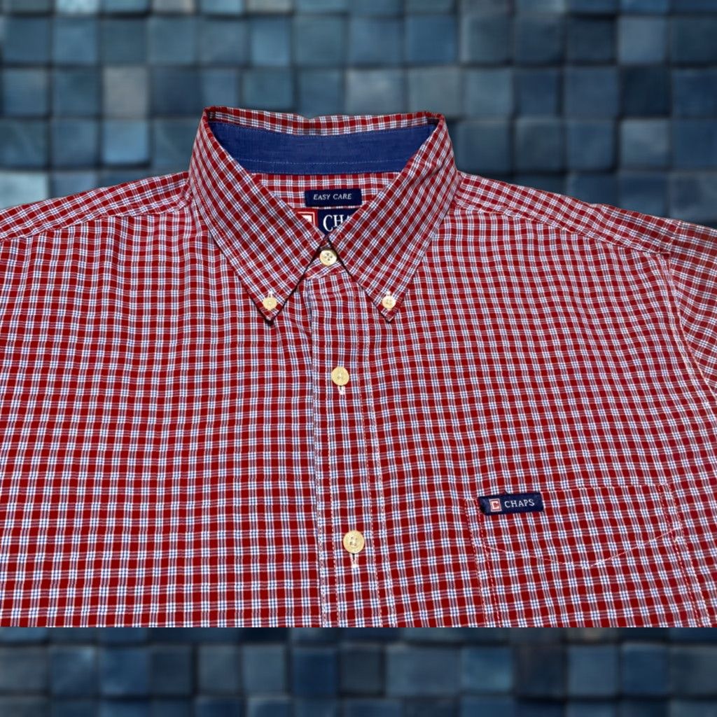 Chaps Ralph Lauren Chaps Mens Large Shirt Red Plaid Check Long Sleeve Button-Down Size US L / EU 52-54 / 3 - 1 Thumbnail