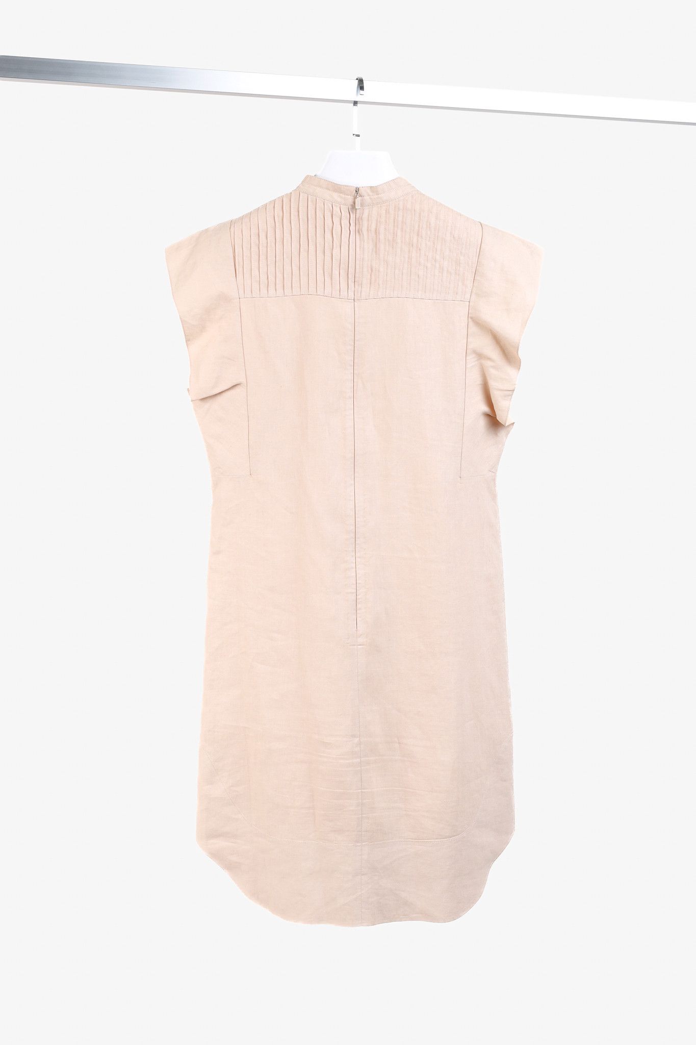 Chloe Chloe SS18 Biscuit Pink Embroidered Linen Mini Dress Size M / US 6-8 / IT 42-44 - 2 Thumbnail