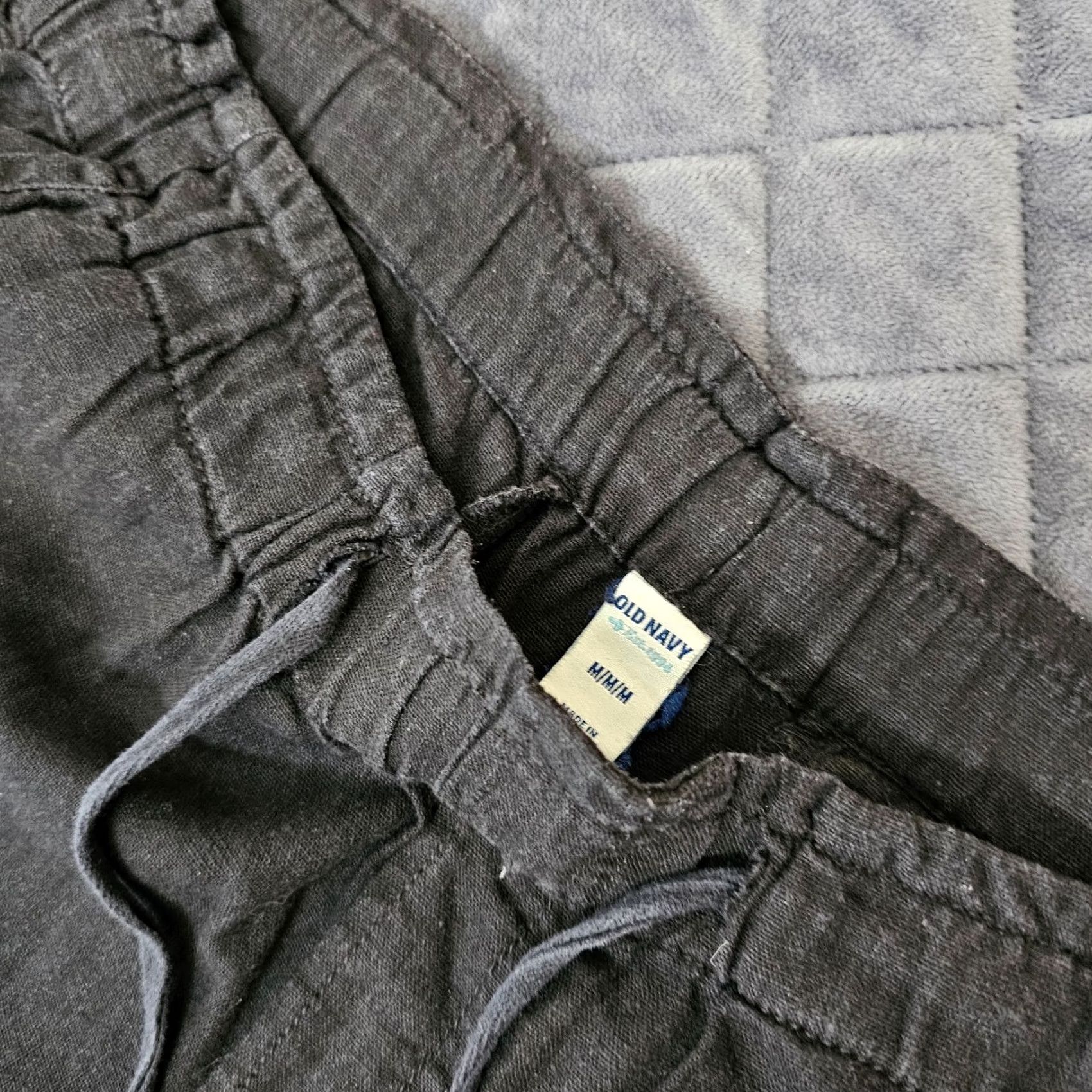 Old Navy Old Navy Pants Cropped Linen Blend Black Stretch Drawstring Waist Women Regular Size M? Size 36" / US 14 / IT 50 - 2 Thumbnail