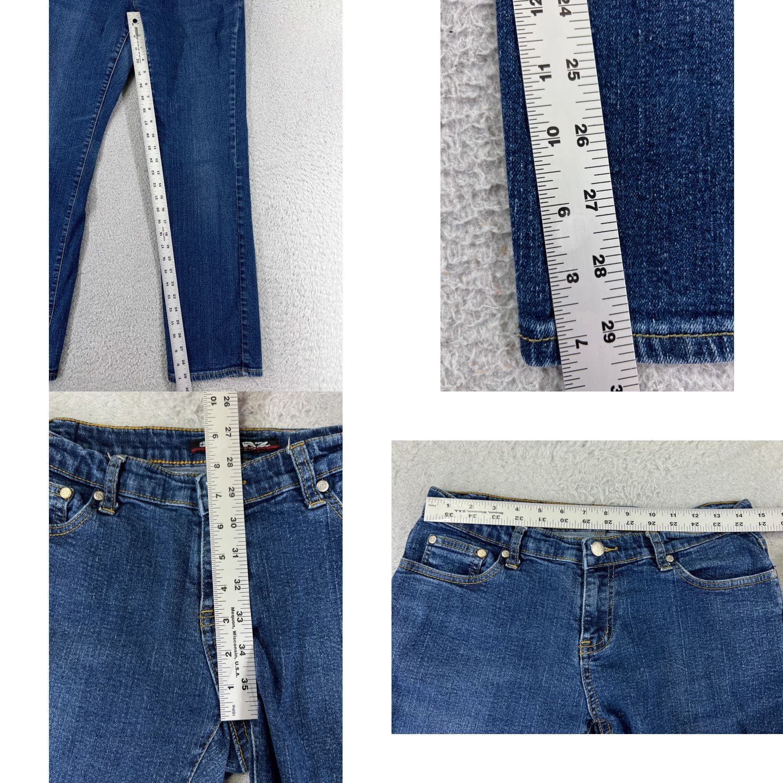 Denime Starz Women's Denim Jeans 9 Low Rise Straight Fit Embroidered Blue Cotton Casual Pants Size 30" / US 8 / IT 44 - 8 Thumbnail