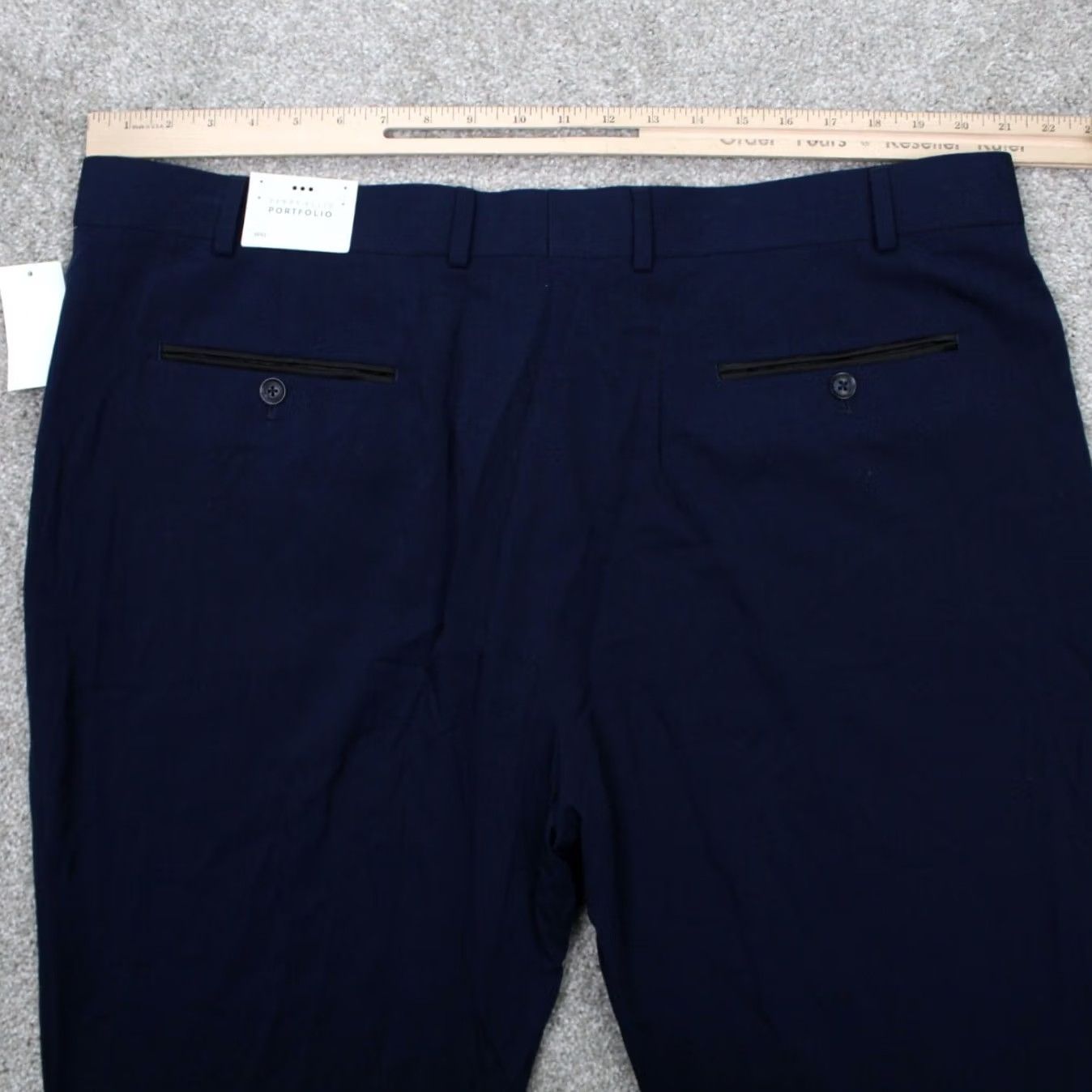 Perry Ellis Perry Ellis Pants Dress Pants NWT Mens 43 Navy Solid Twill Flat Front Polyester Regular Straight 36in Inseam Slacks Size US 43 - 6 Thumbnail