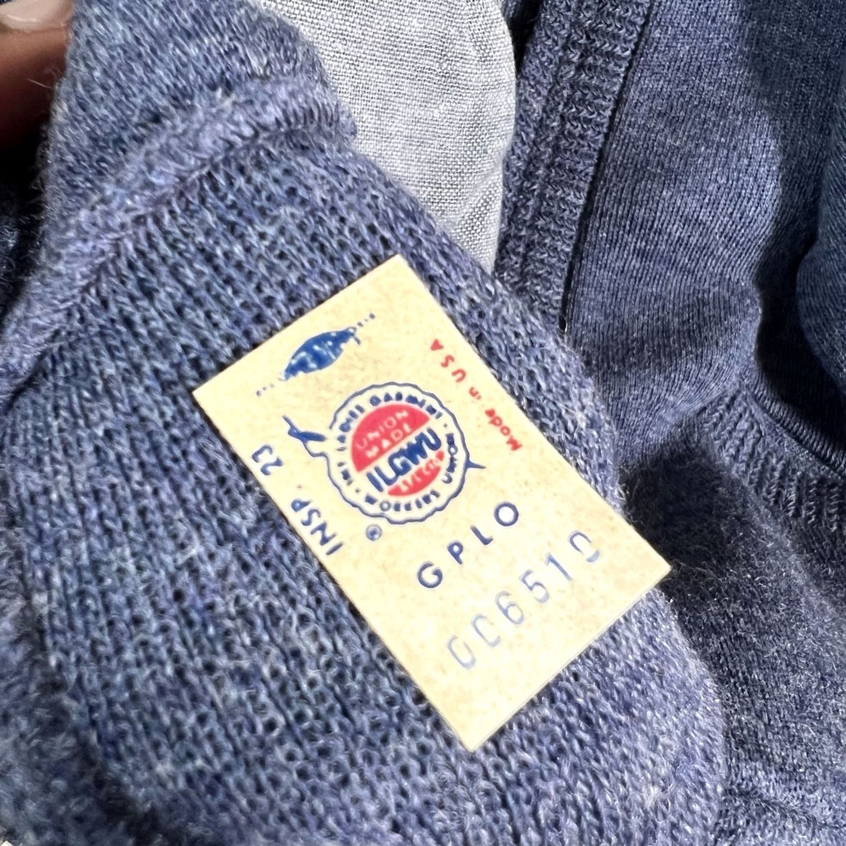 Vintage VINTAGE 1970s 100% Wool Union Made Made In USA Zip Up Sweater Size L Blue Mens Women? Size US L / EU 52-54 / 3 - 5 Thumbnail
