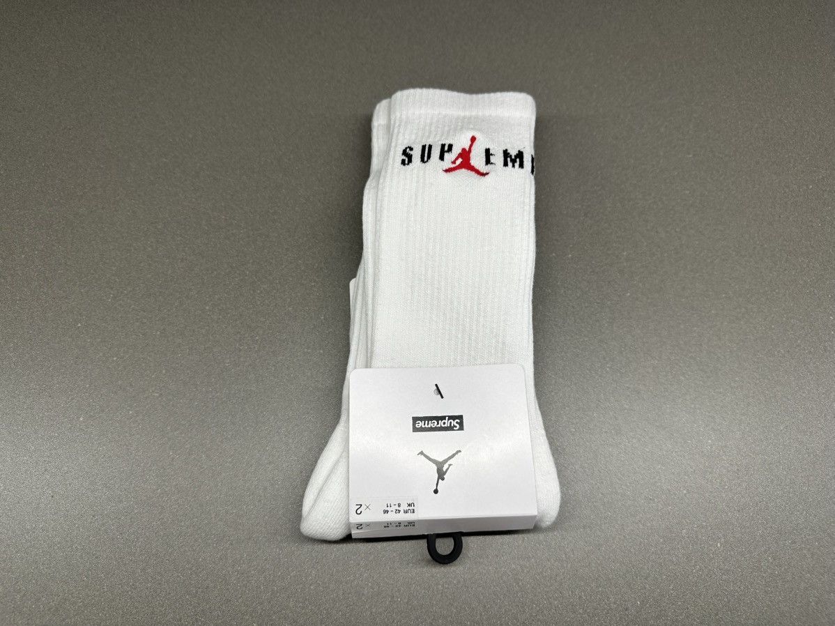 Jordan Brand × Supreme Supreme Jordan Crew Socks White Size ONE SIZE - 6 Thumbnail