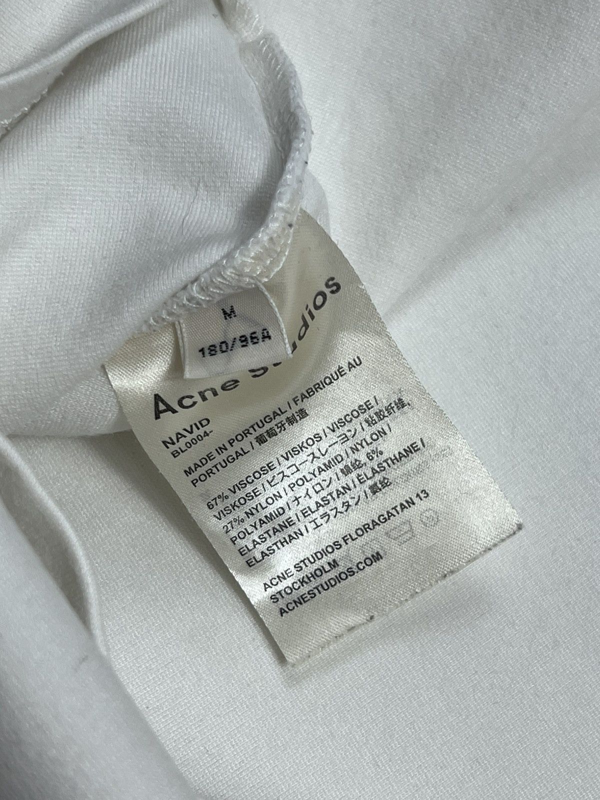 Acne Studios Acne Studios Navid Neck Logo White T Shirt Size M Size US M / EU 48-50 / 2 - 9 Thumbnail
