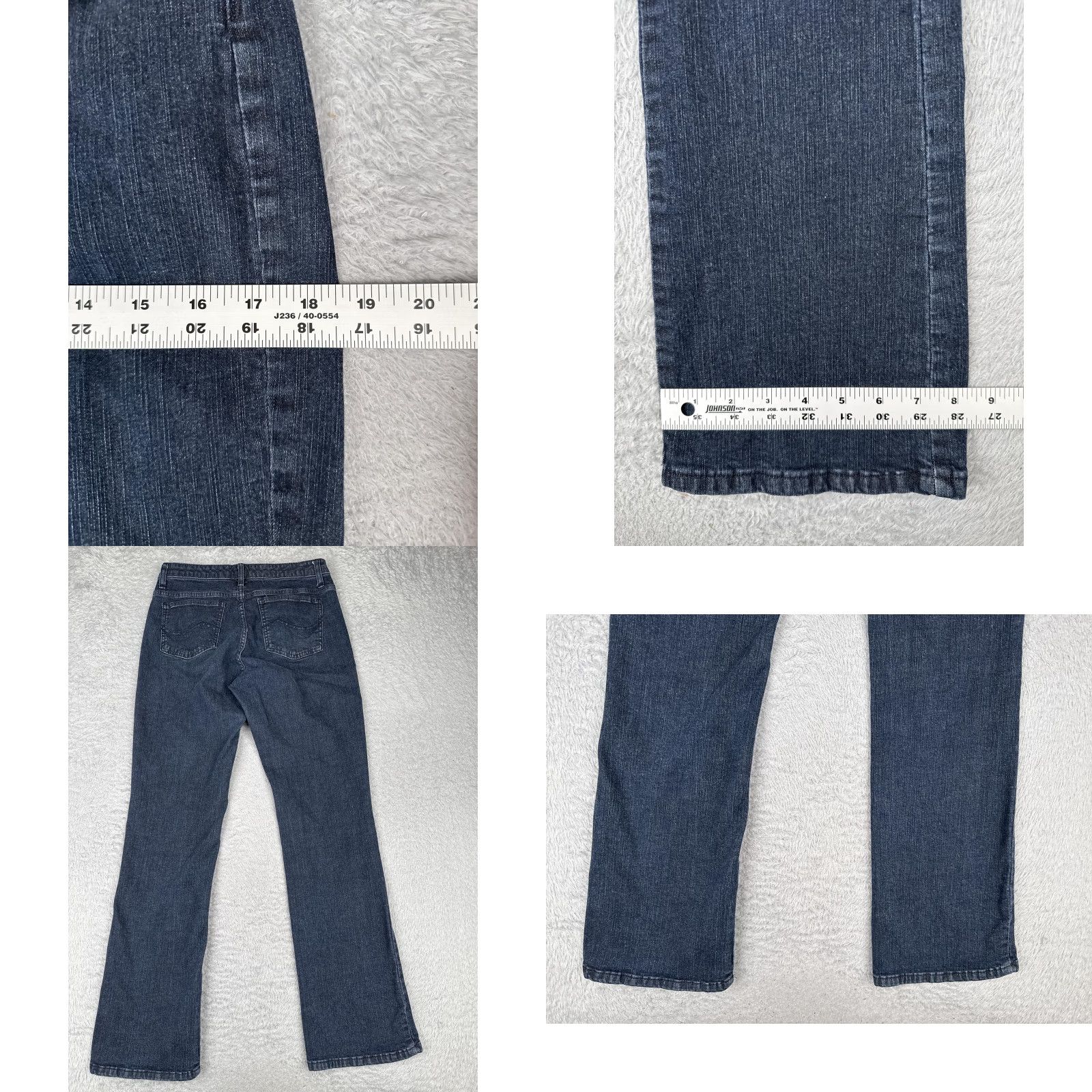 Lee Lee Jeans Bootcut Denim 27 Blue Dark Wash Womens Slim Secret Slender Low Rise 90s Cowboy Style Size 27" / US 4 / IT 40 - 9 Thumbnail