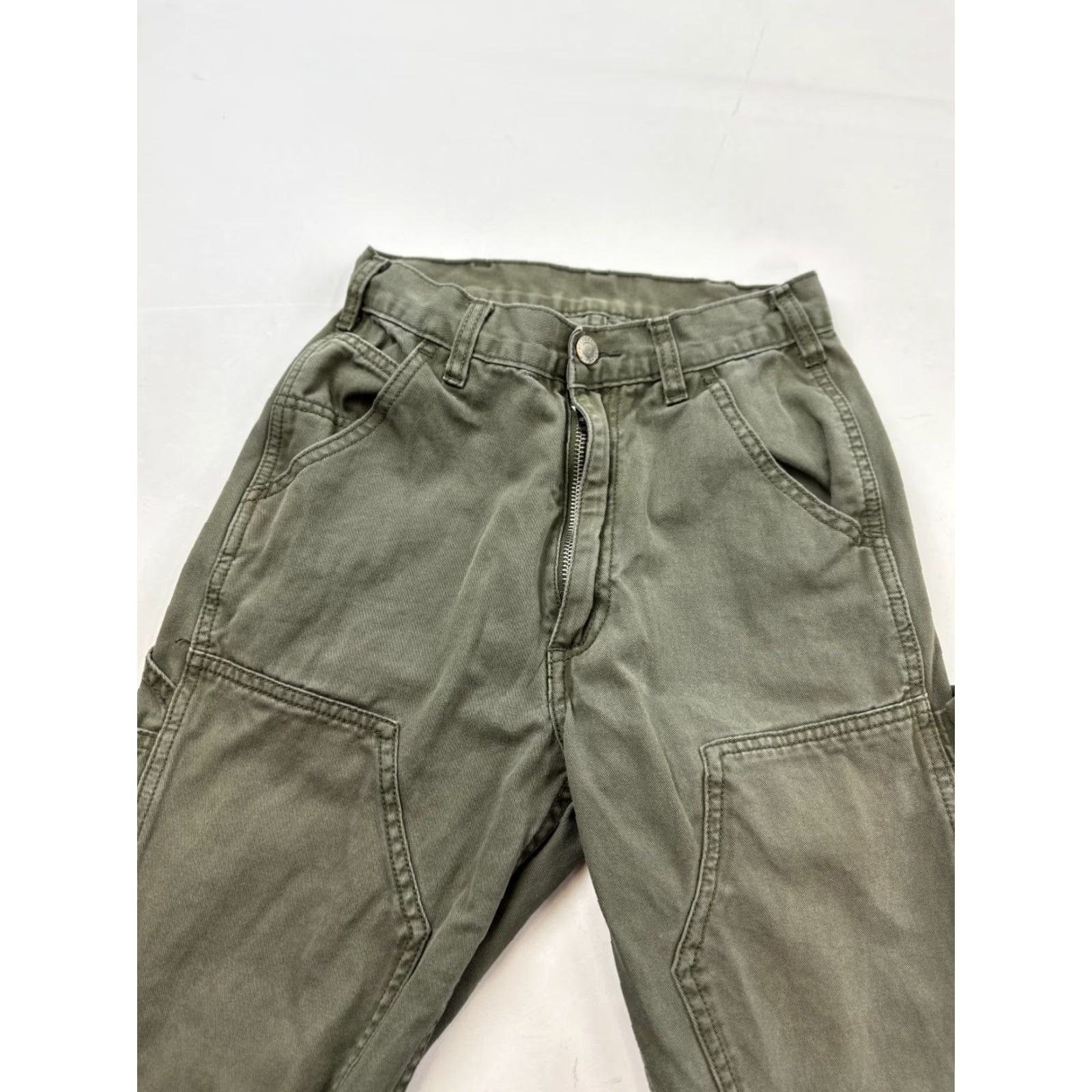 Doublet J.Galt Pants Womens Small Green Denim Carpenter Regular Straight Hammer Loop Pockets Stretch Size 28" / US 6 / IT 42 - 3 Thumbnail