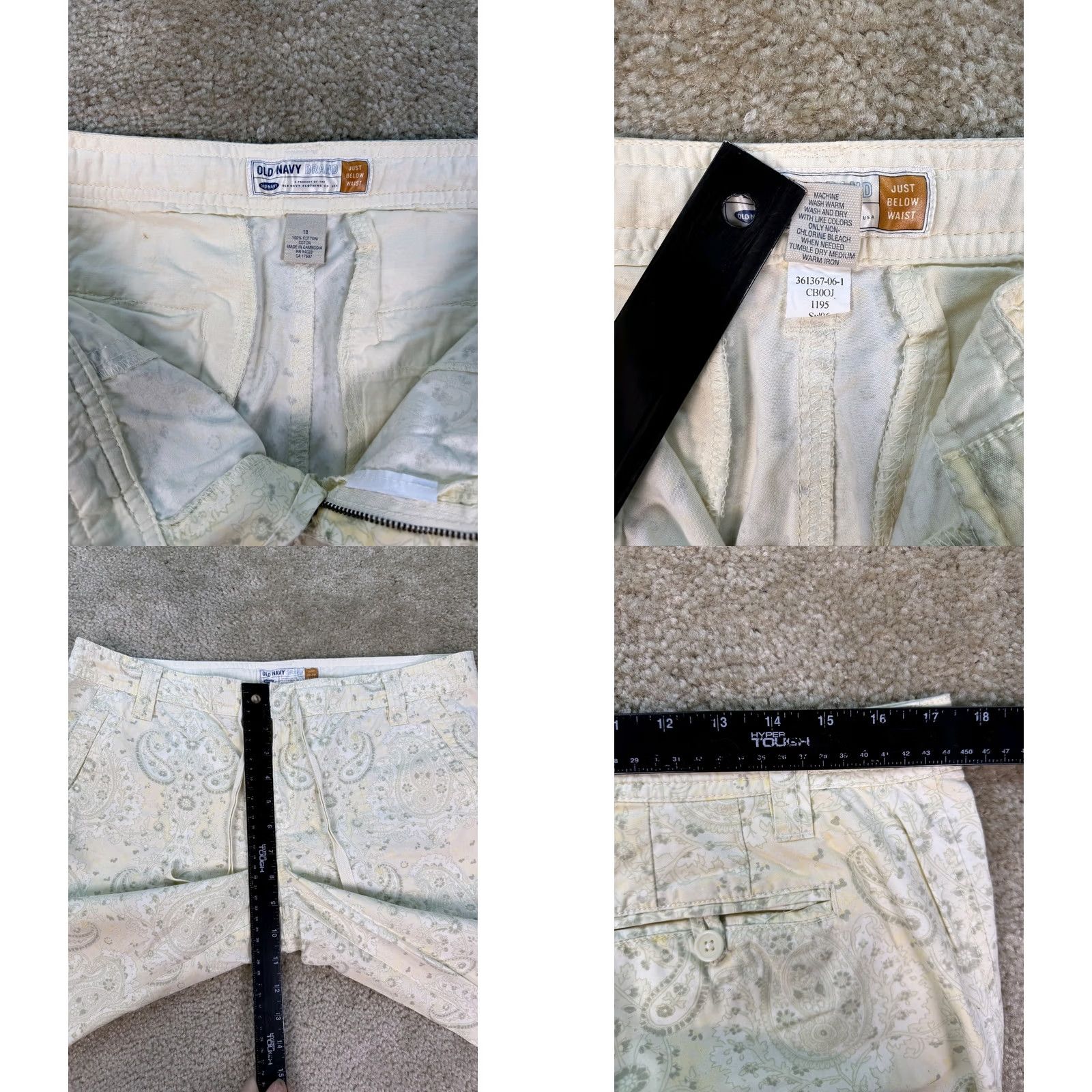 Old Navy Old Navy Women’s Pants Cotton Paisley Size 10 Boho Multicolor Regular Mid Rise Wide-Leg Dress Pants Knit Flat Front Zip Hook & Eye Drawstring Size 32" / US 10 / IT 46 - 8 Thumbnail