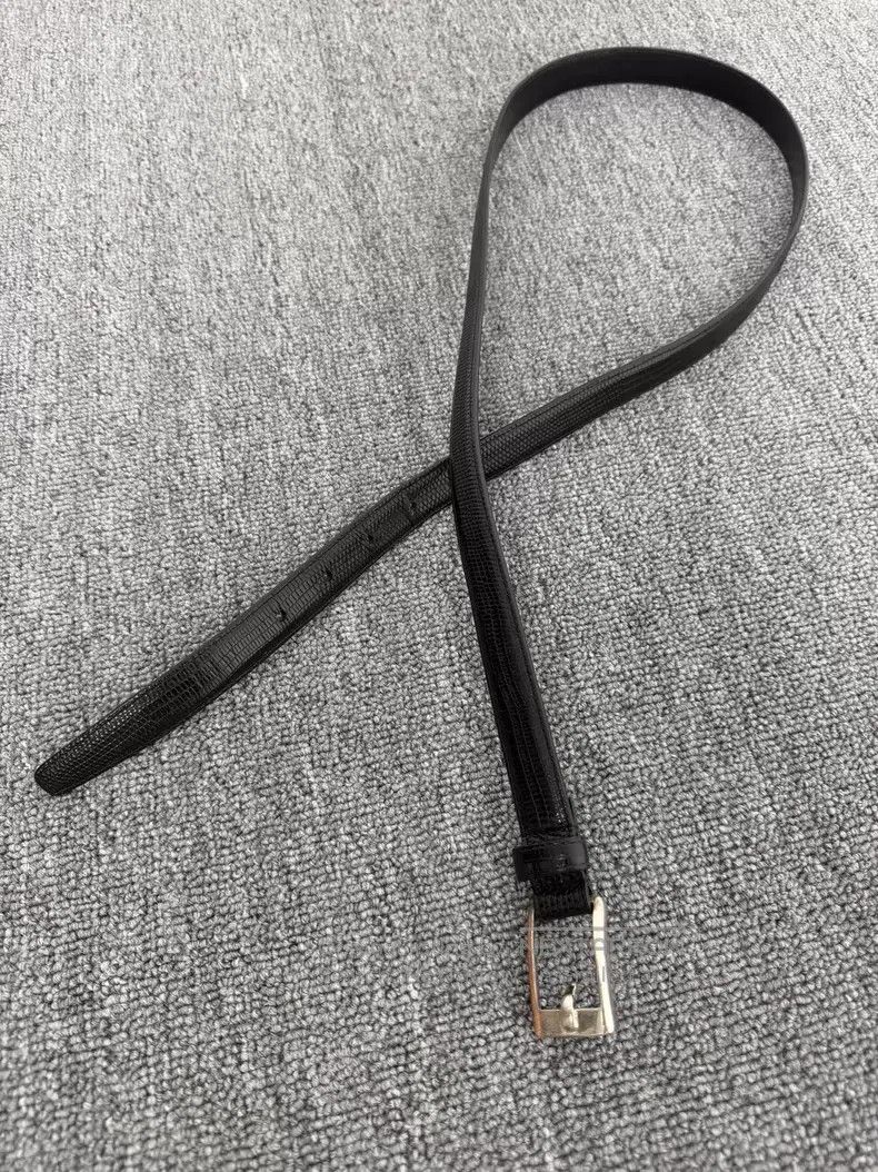 Saint Laurent Paris Saint Laurent Paris size 100 Black lizard-print belt with s Size ONE SIZE - 1 Thumbnail