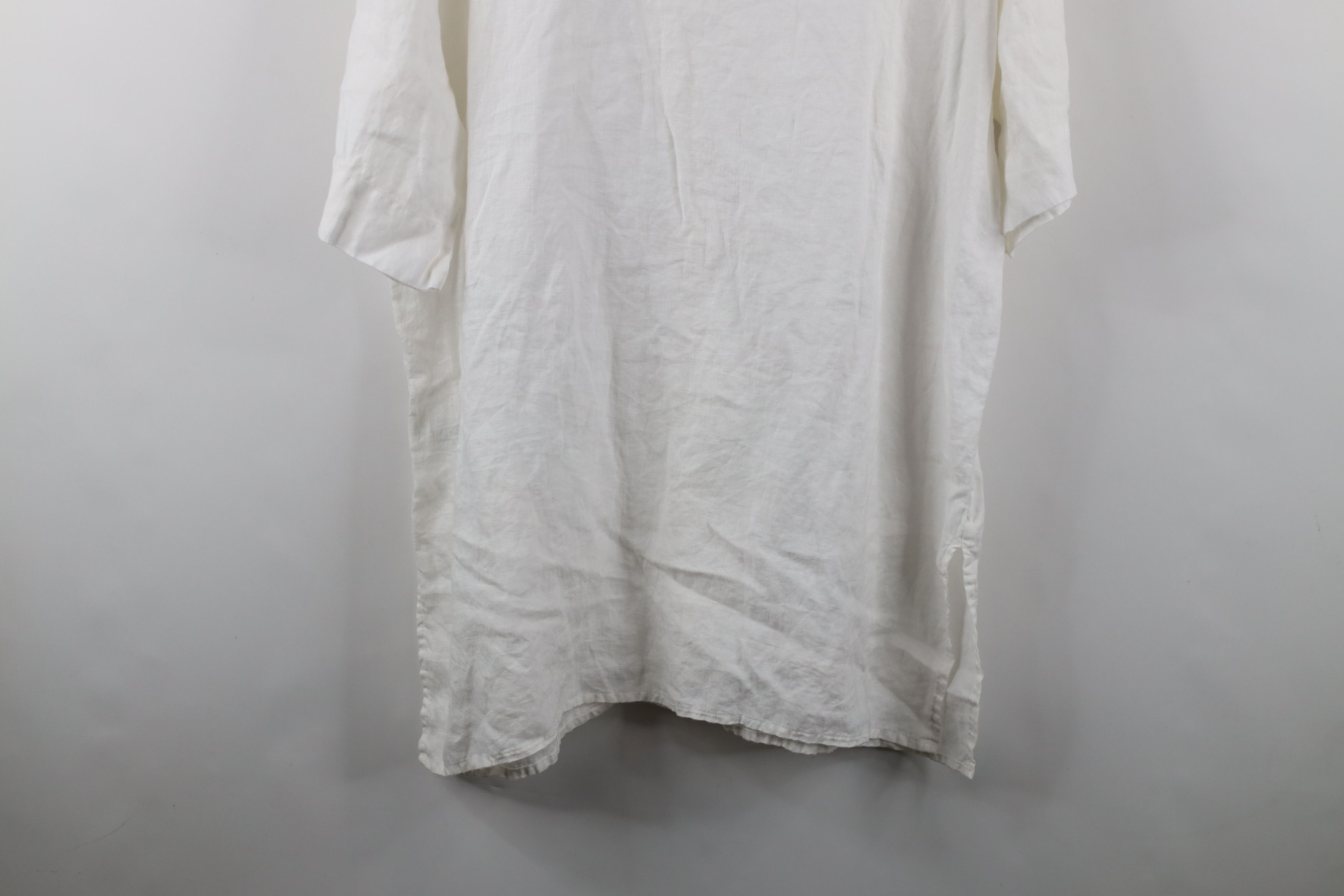 Eddie Bauer × Vintage Vintage 90s Eddie Bauer Baggy Linen Board Button Shirt White Size L / US 10 / IT 46 - 12 Thumbnail