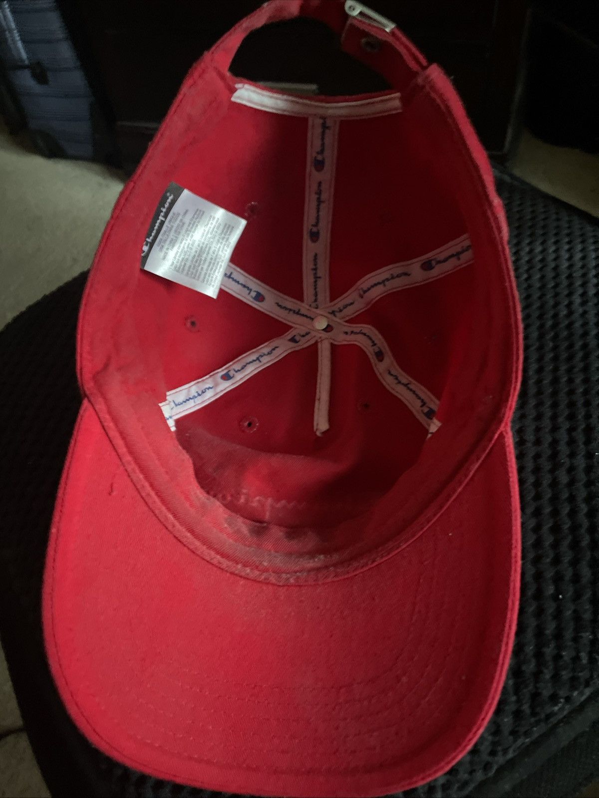 Champion Champion Men's Red Adjustable Hat Ball Cap, One Size Size ONE SIZE - 2 Thumbnail