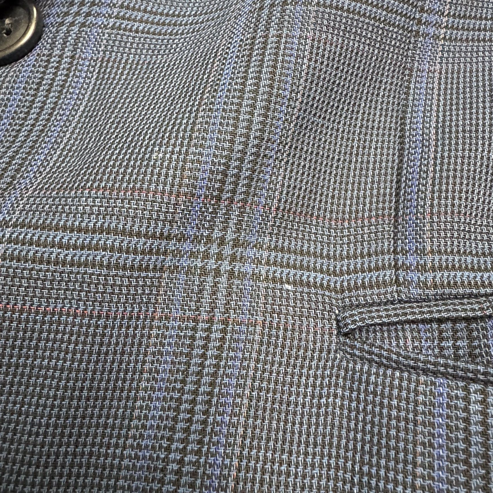 Hugo Boss VINTAGE 80s Hugo Boss Corleone Wool Blazer Mens 38S Blue Plaid Size 38R - 6 Thumbnail