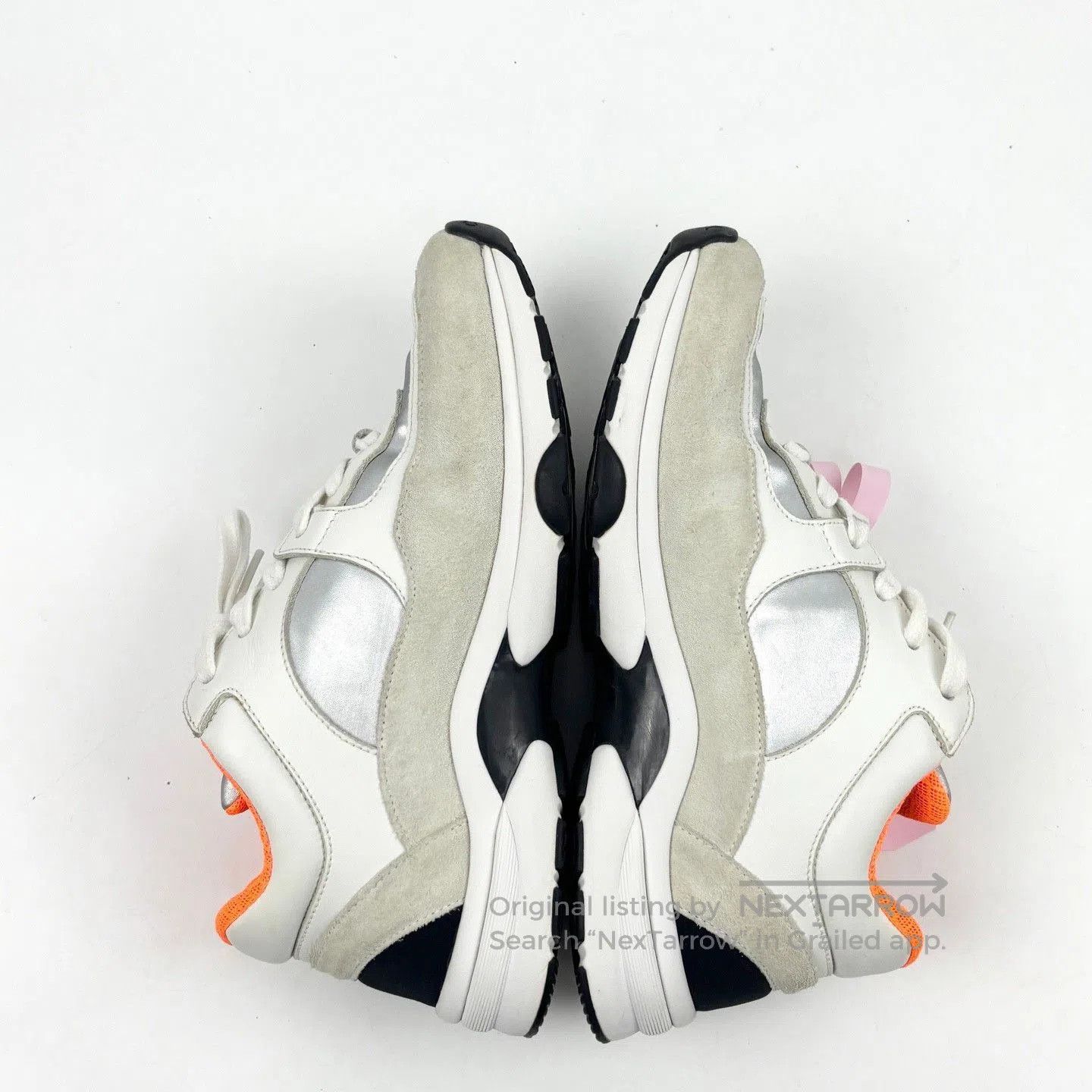 Chanel Chanel Silver White CC Logo Sneakers. Size US 5 / IT 35 - 3 Thumbnail