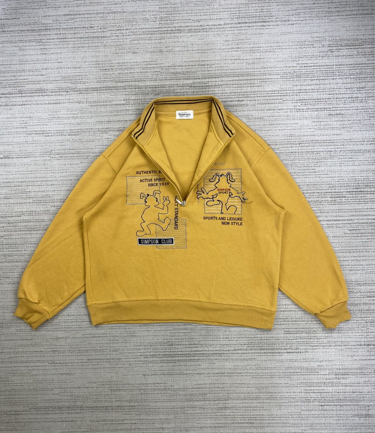 Japanese Brand × The Simpsons × Vintage Vintage 90s Simpson Sport Casual Halfzip Sweatshirt Size US XL / EU 56 / 4 - 5 Thumbnail