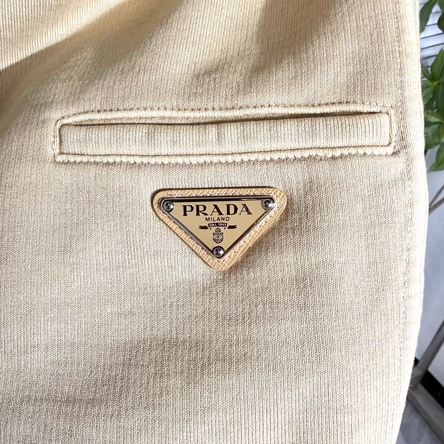 Prada Men's Prada Khaki Washed Short M New with Tags Triangle Logo Size US 32 / EU 48 - 3 Thumbnail