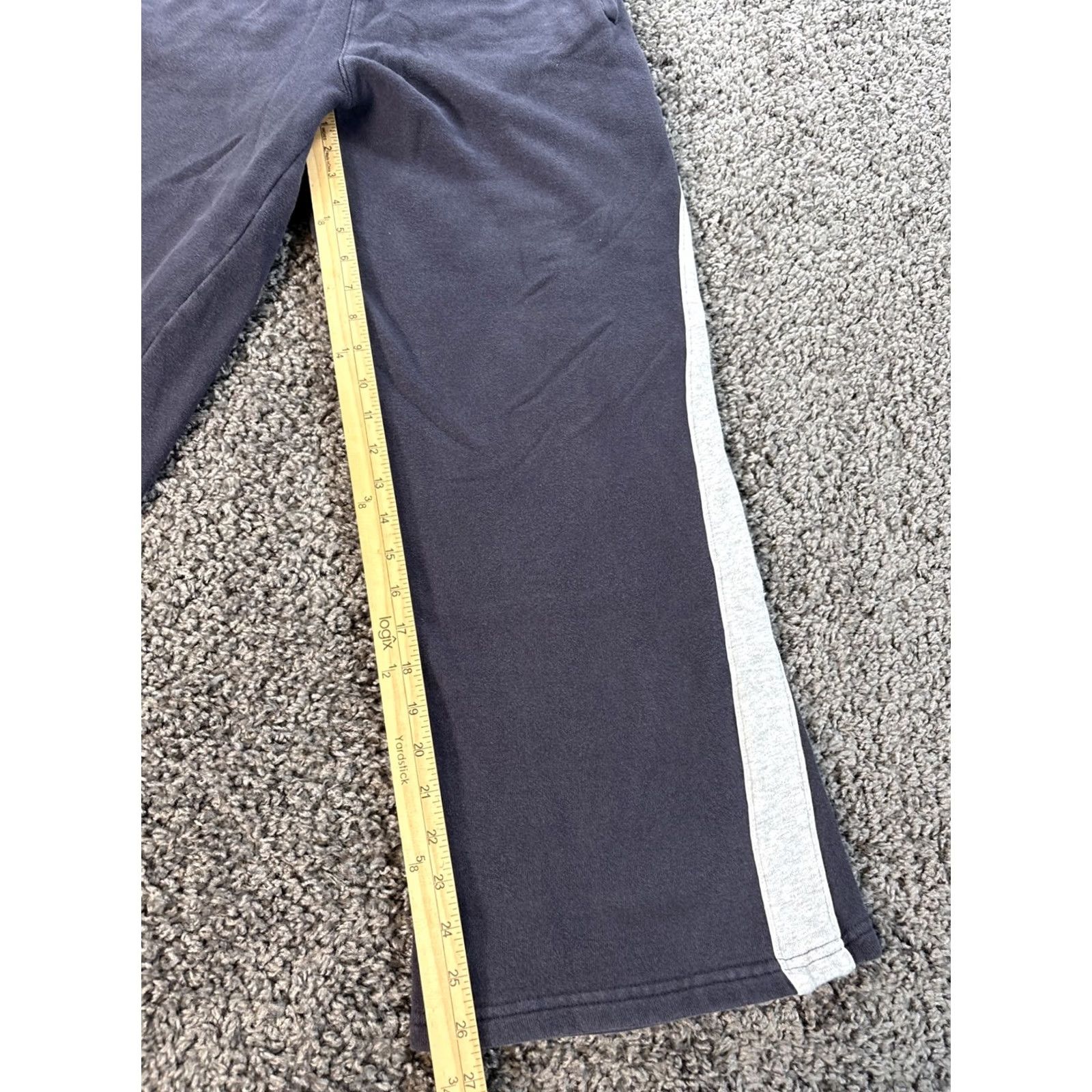 Brandy Melville Brandy Melville Sweatpants Womens One Size Wide-Leg Pull On Navy Blue Stripe Size 42" / US 20 - 2 Thumbnail