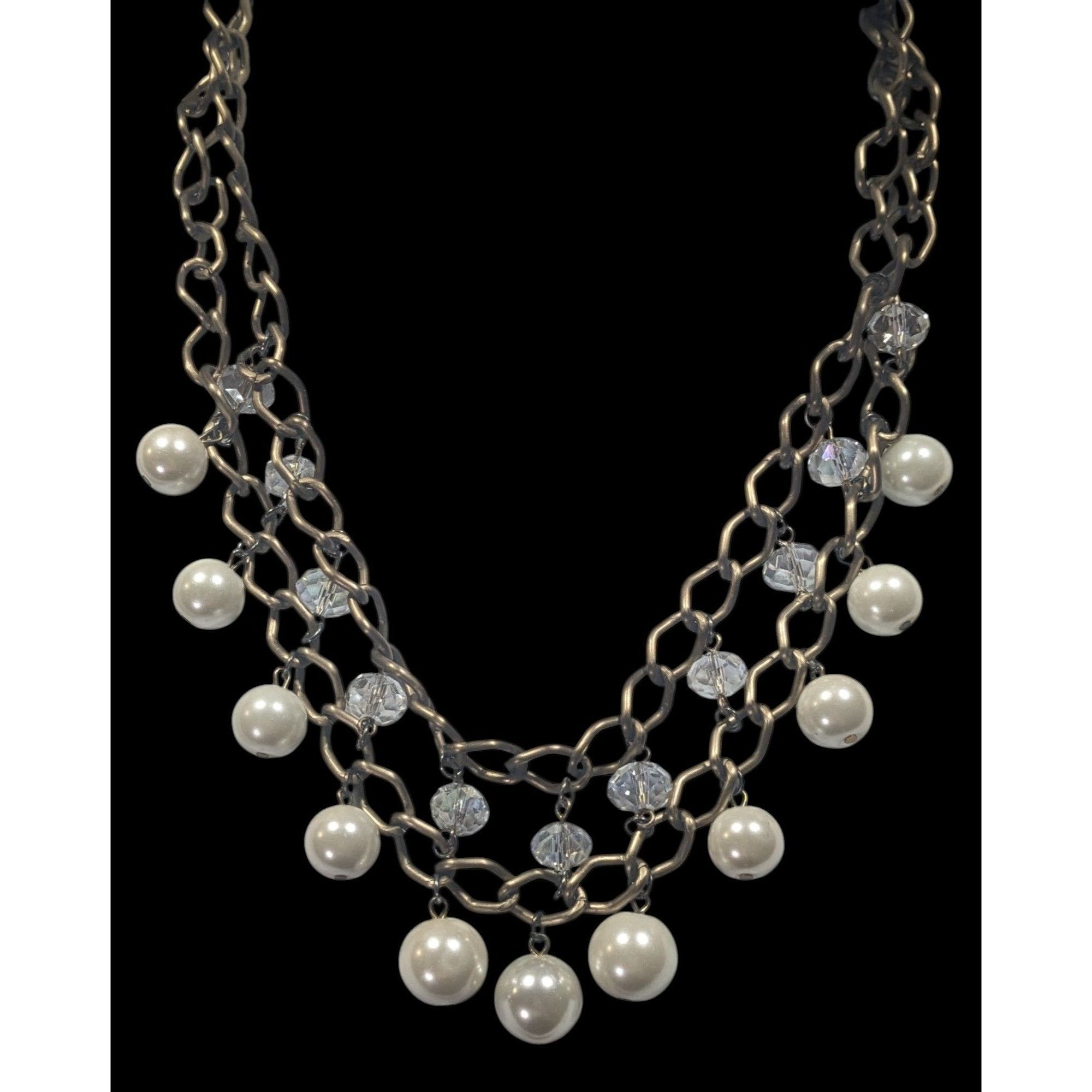 Other Vintage Glam Faux Pearl And Aurora Borealis Crystal Layered Size ONE SIZE - 4 Thumbnail