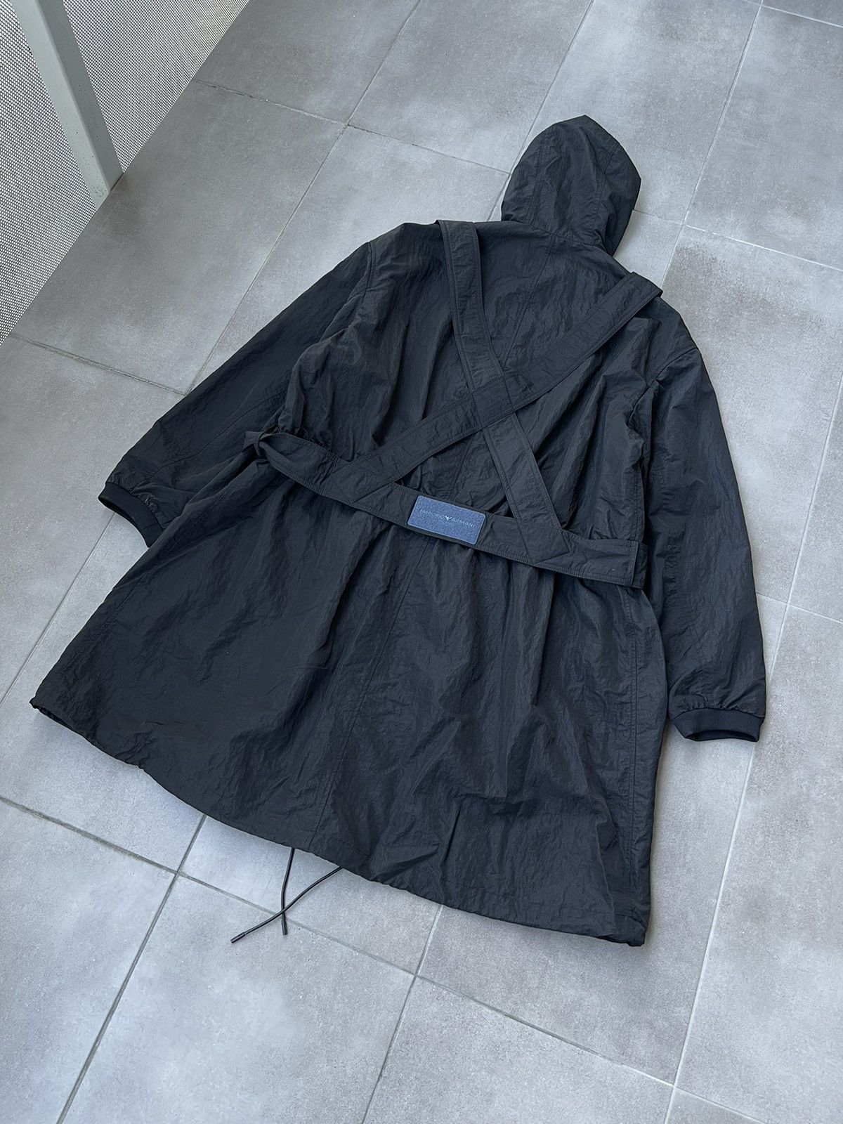 Emporio Armani !DS! AW22 Emporio Armani Black Trench Coat Windbreaker Size US L / EU 52-54 / 3 - 14 Thumbnail
