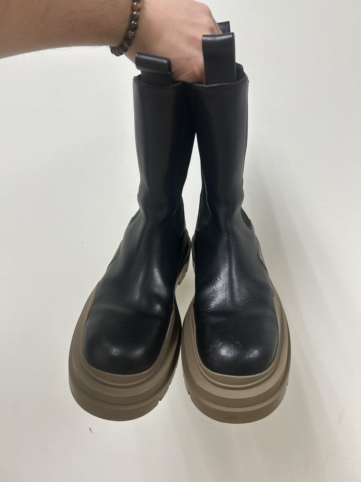 Bottega Veneta SS21 Leather High Tire Boots Size US 10 / EU 43 - 3 Thumbnail