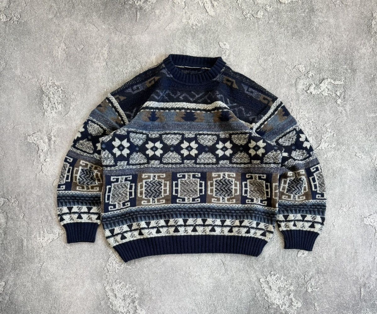 Monte Carlo 54 L/XL cable knit sweater jumper knitwear 90s
