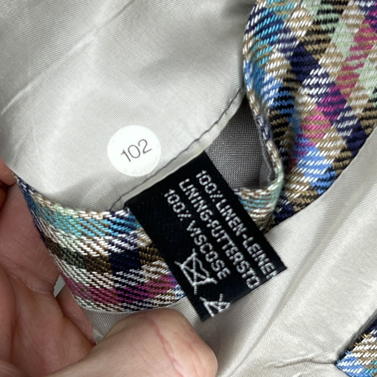 Designer × Hugo Boss Vintage Hugo Boss Linen Checkered Blazer Jacket Men size 52 Size 42R - 8 Thumbnail