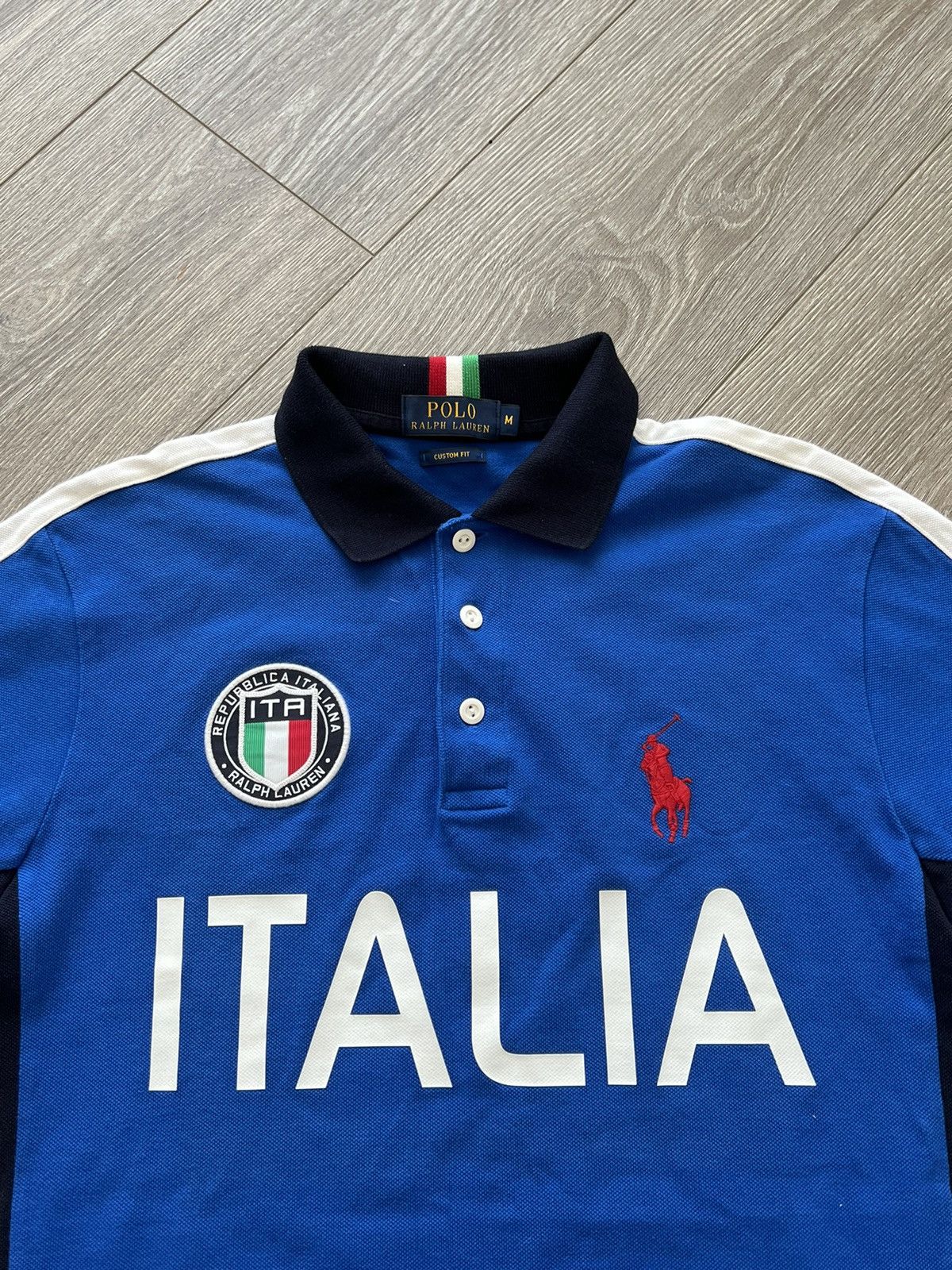 【美品】PoloRalphLauren ChiefKeef着用 ITALIA Chief Keef Polo Italy Ralph Lauren vintage big pony blue