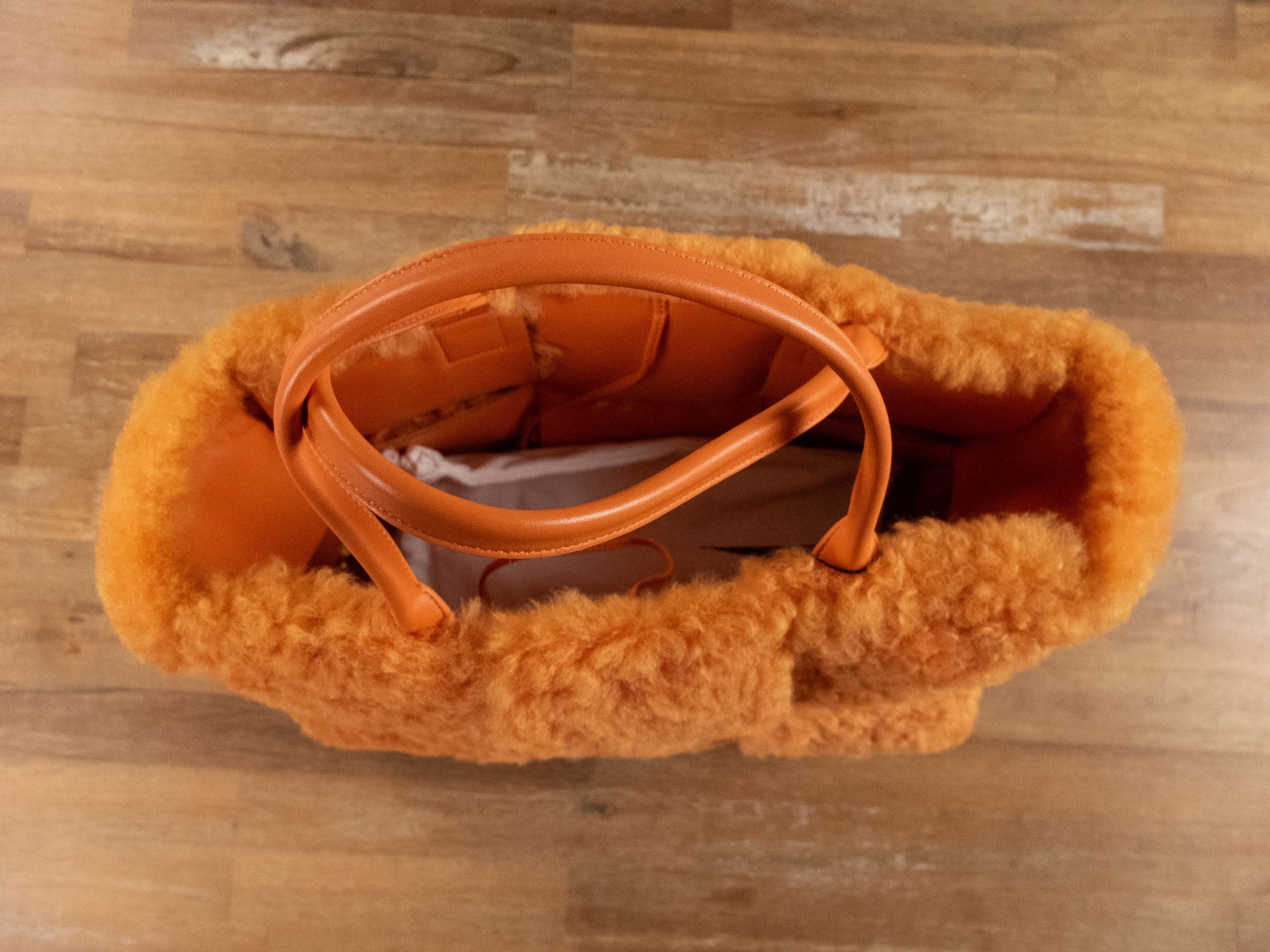 Bottega Veneta BOTTEGA VENETA arco leather trim orange shearling tote bag Size ONE SIZE - 8 Thumbnail