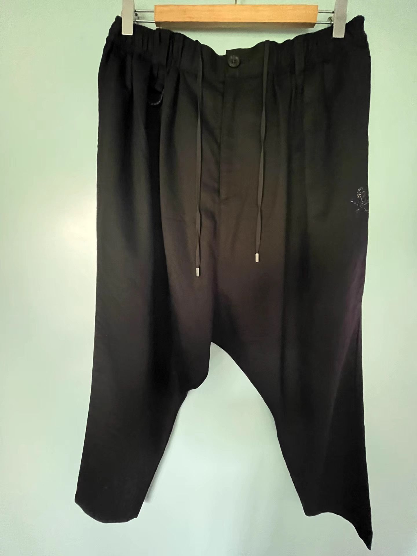 Roen roen Cropped Crystal Skull Dark Harem Pants K11 Size US 33 - 2 Thumbnail