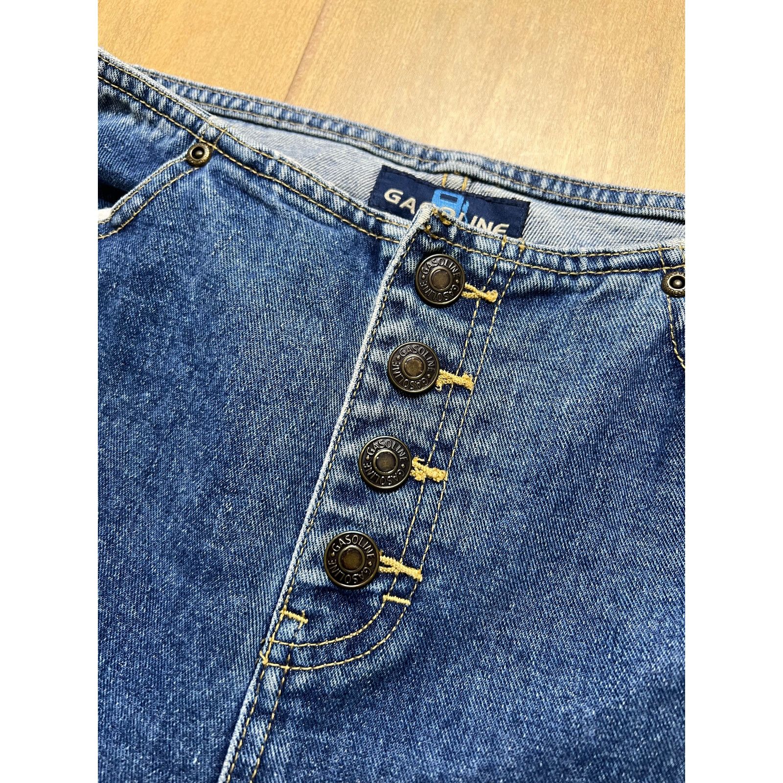 Vintage GASOLINE Flare Jeans Womens Sz 28 Vintage Y2K Embroidered Size 28" / US 6 / IT 42 - 3 Thumbnail